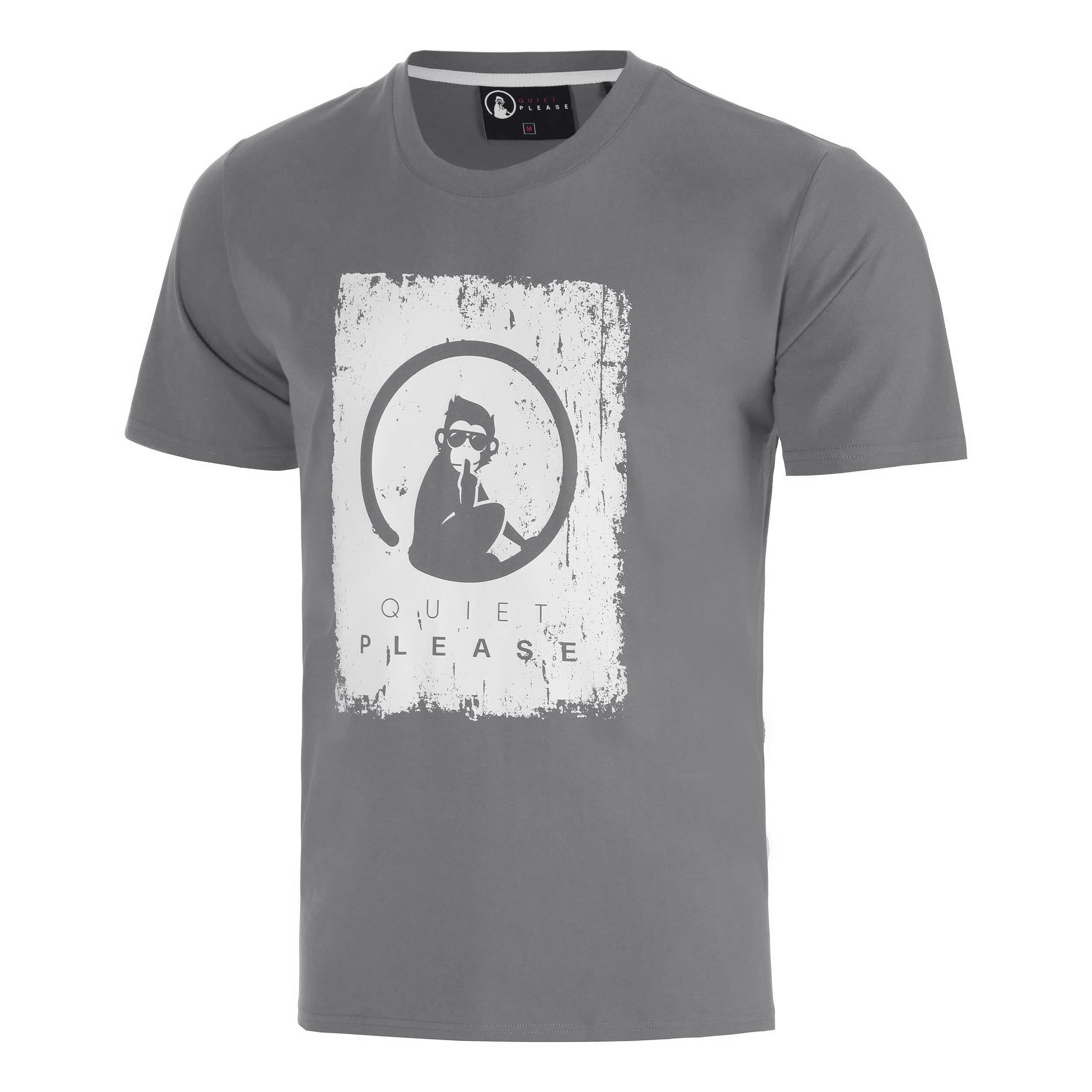 Quiet Please Crush Scraped T-Shirt Herren-dunkelgrau, hellgrau