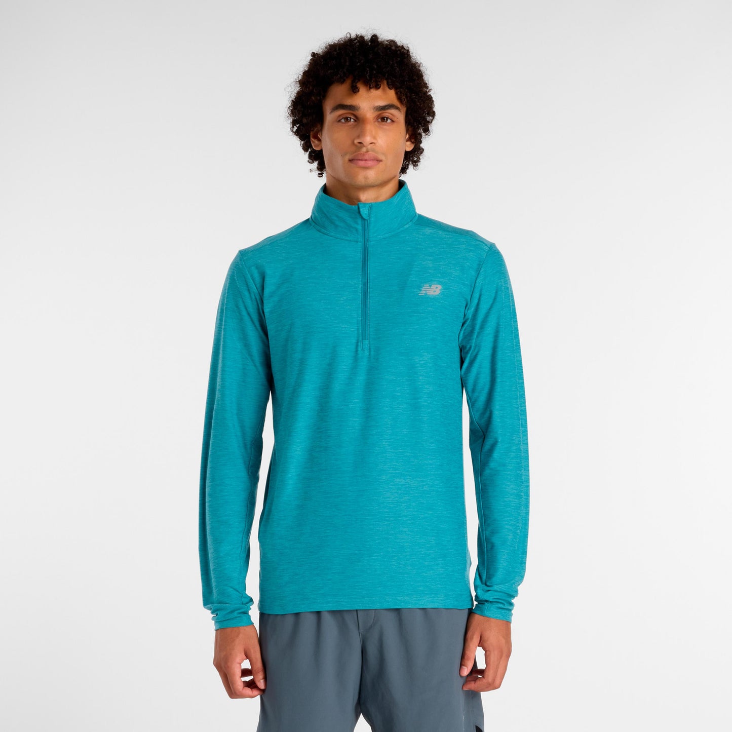 New Balance Space Dye 1/4 Zip Long sleeve Men - turquoise