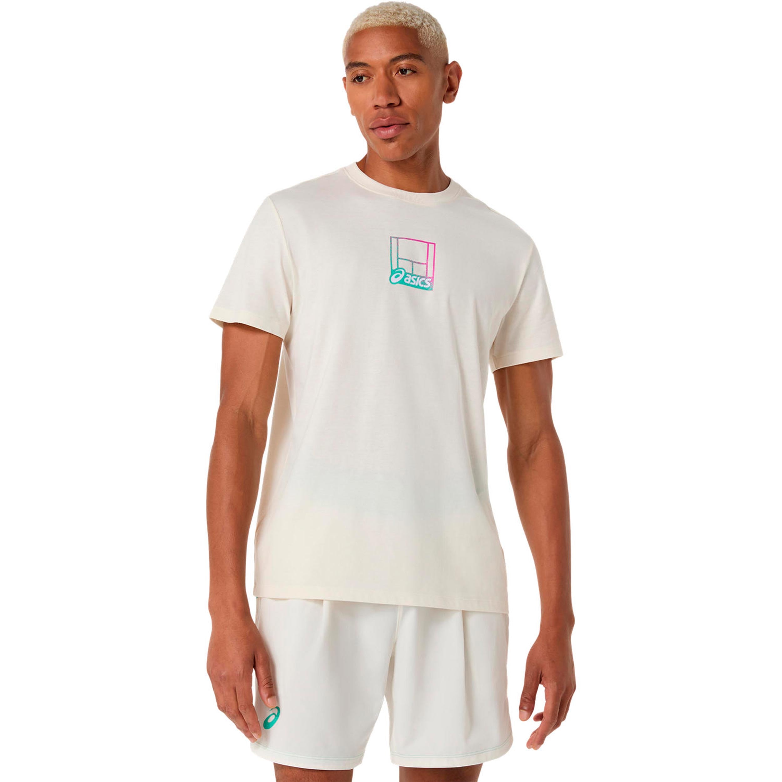 ASICS Court Core Graphic T-Shirt Men-cream, multicoloured