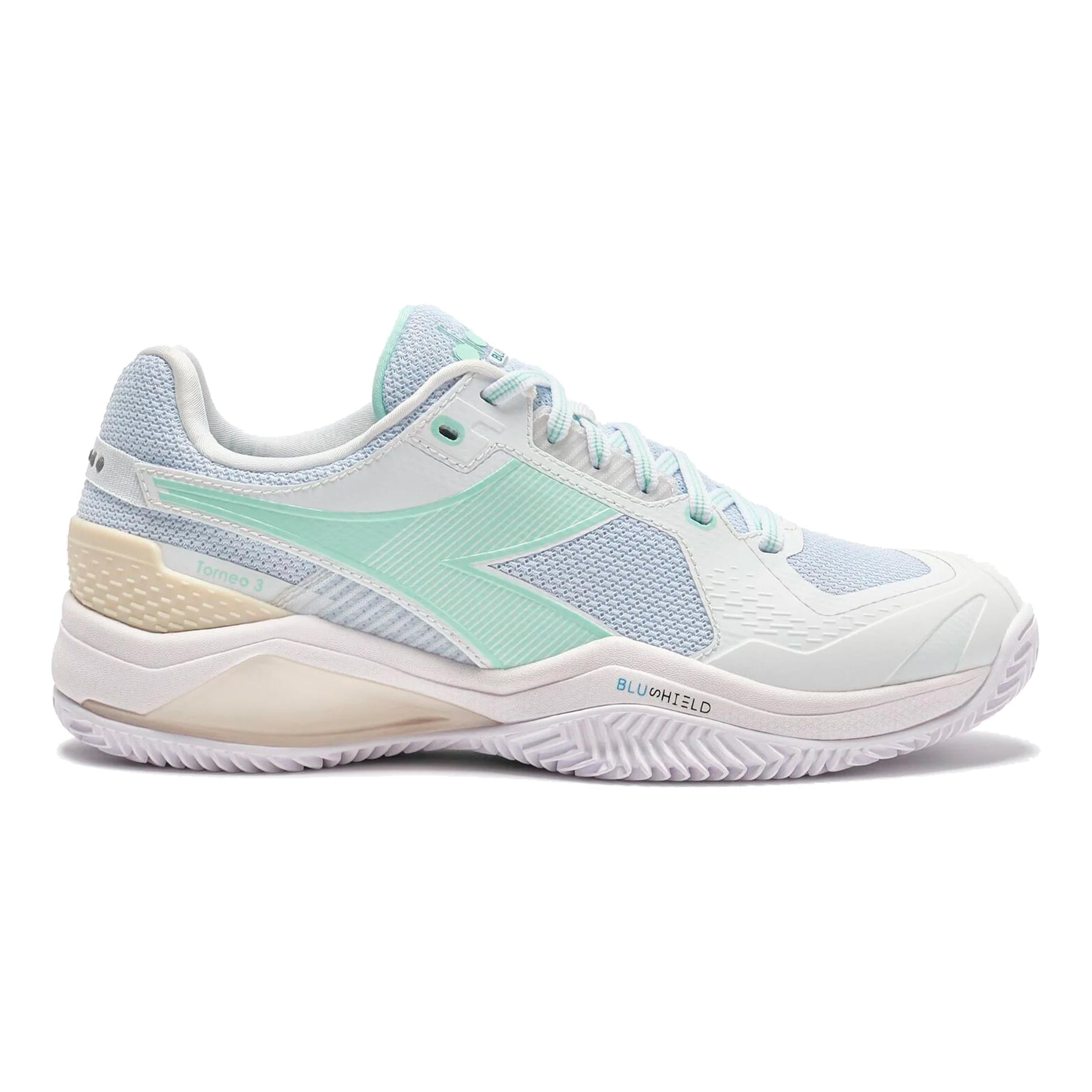 Diadora Blushield Torneo 3 Clay court shoe Women-white, green