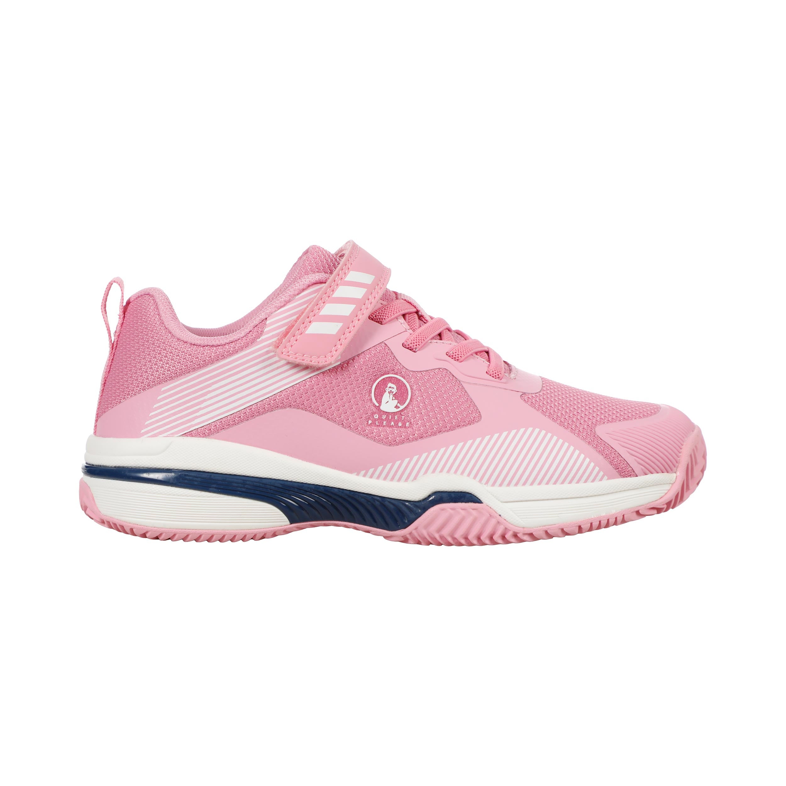 Quiet Please Match Velcro Clay Clay court shoe Kids-pink, white