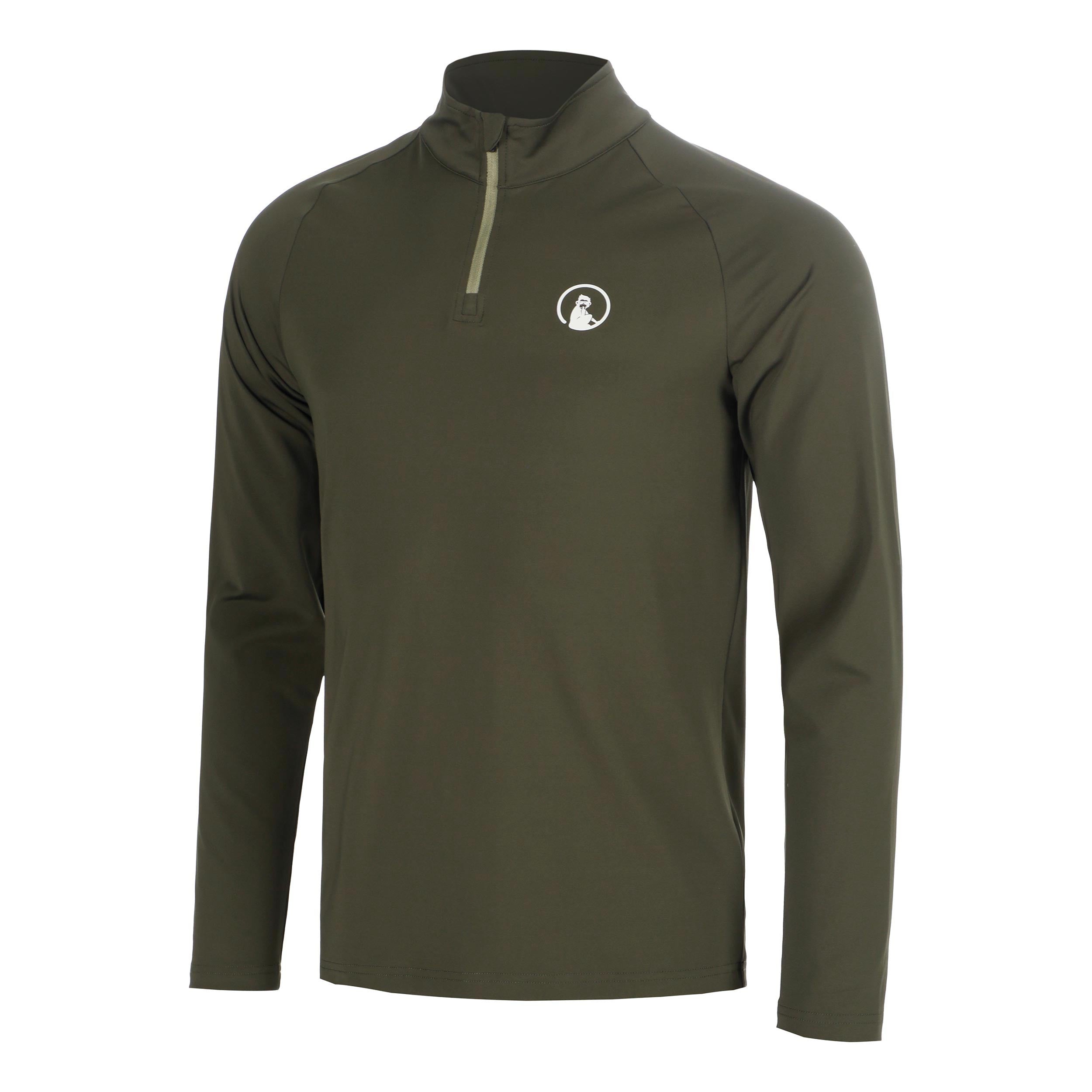 Quiet Please Memories Big Serve 1/4 Zip Long sleeve Men - dark green