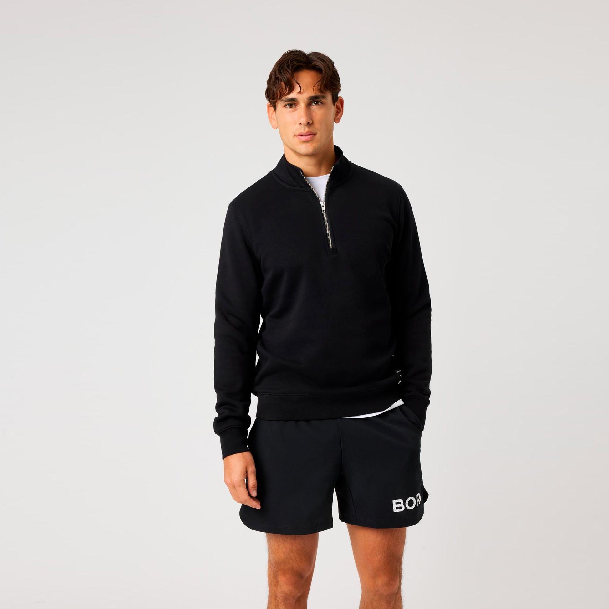 Björn Borg Centre Half Zip Sweatshirt Herren - schwarz