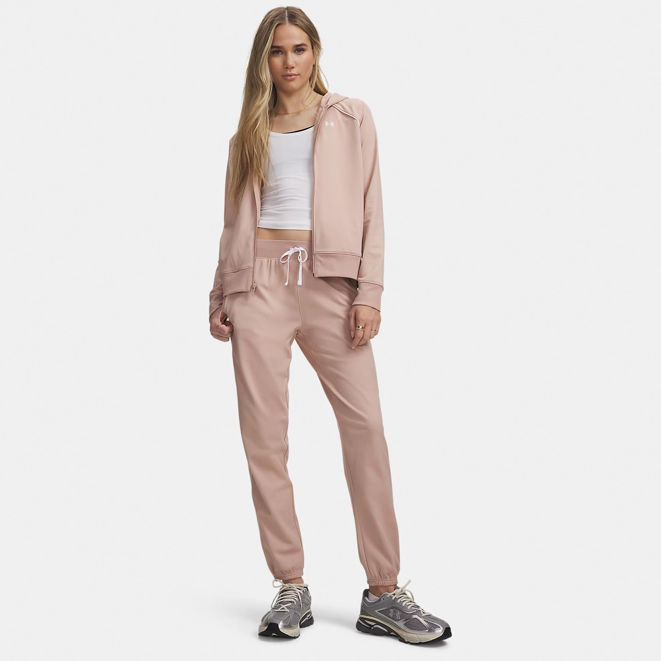 Under Armour Rival Tricot Trainingsanzug Damen - beige, weiß