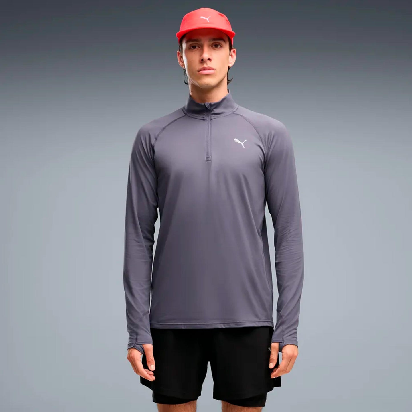 Puma Velocity Cloudspun 1/4 Zip  Running shirt Men - grey