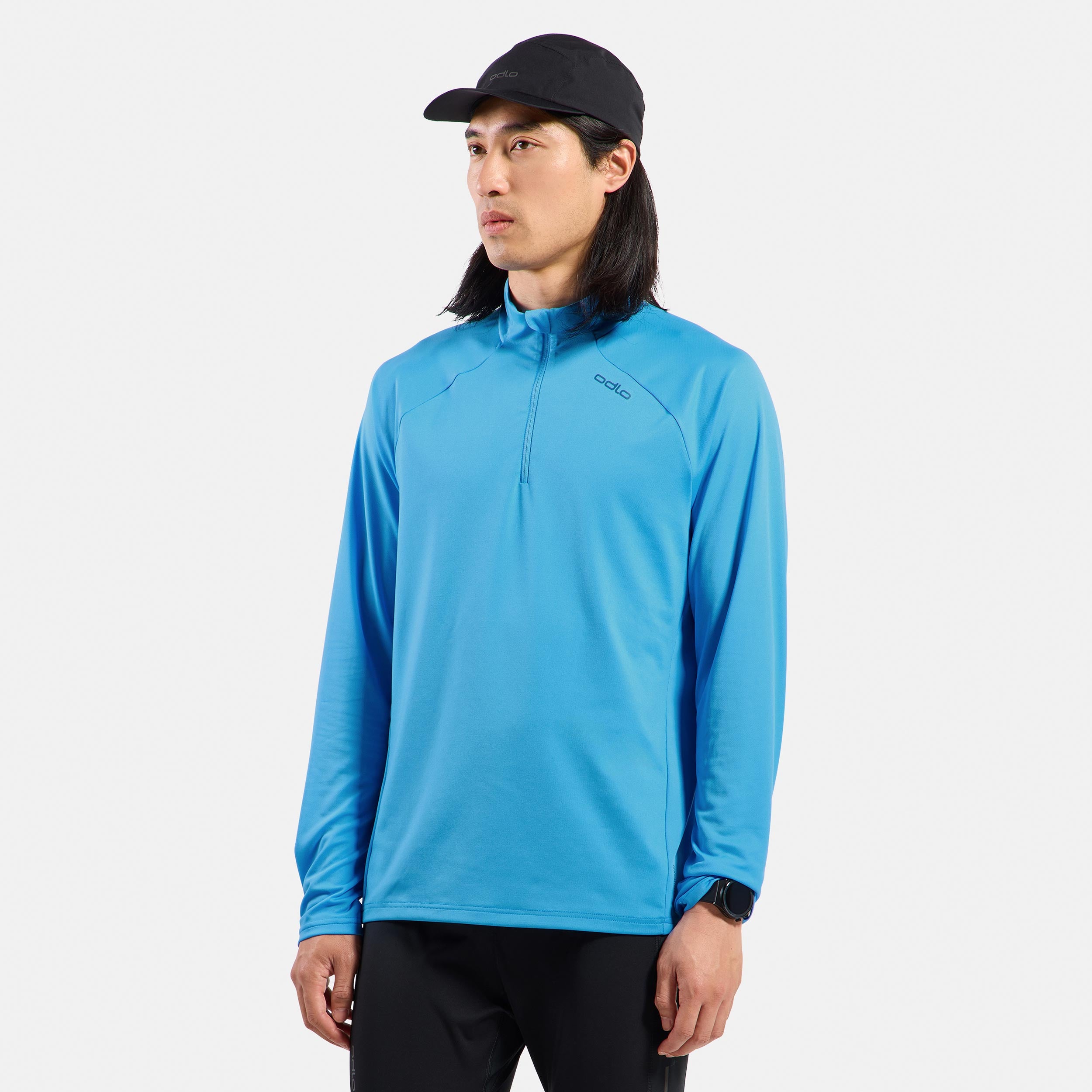 Odlo Essential Ceramiwarm Mid Layer 1/2 Zip Running shirt Men - light blue