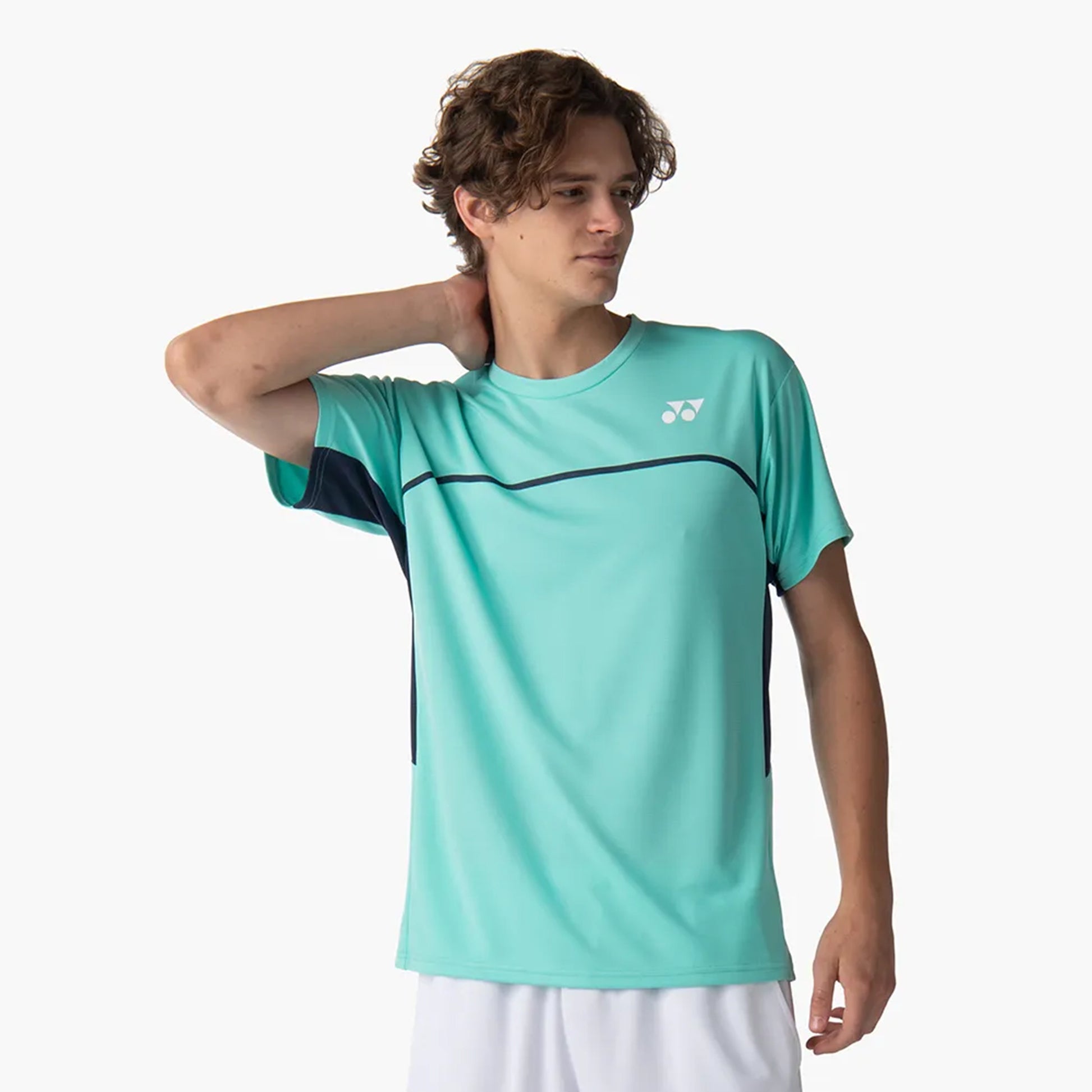 Yonex Crew Neck T-Shirt Herren - mint, dunkelblau