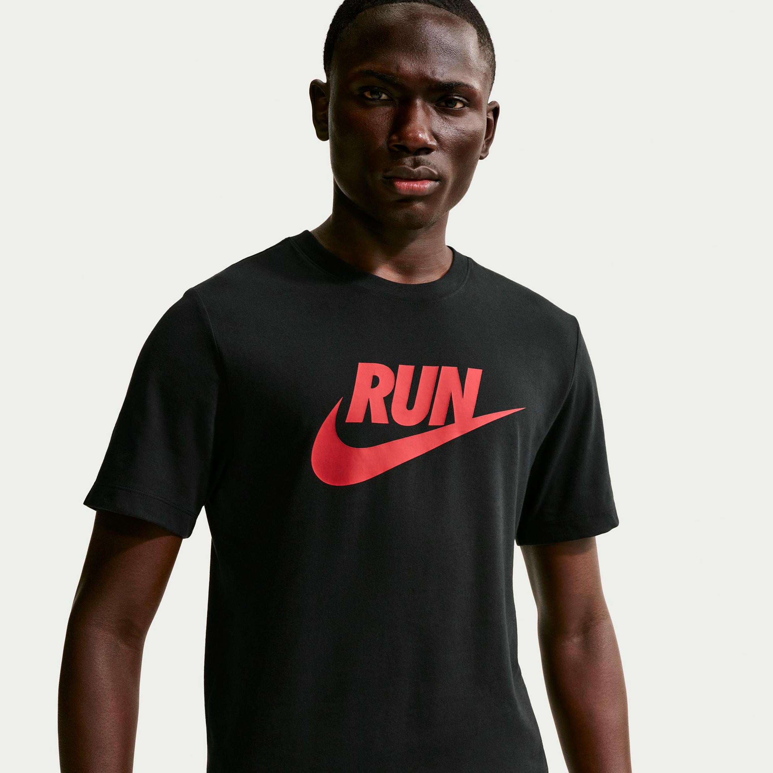 Nike Run Swoosh Laufshirt Herren - schwarz, rot