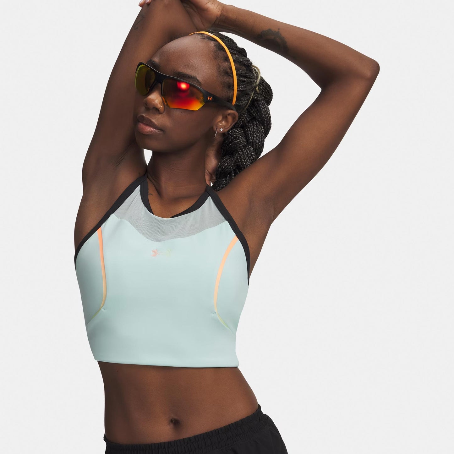 Under Armour Velociti Elite Crop  Running shirt Women-mint, coral