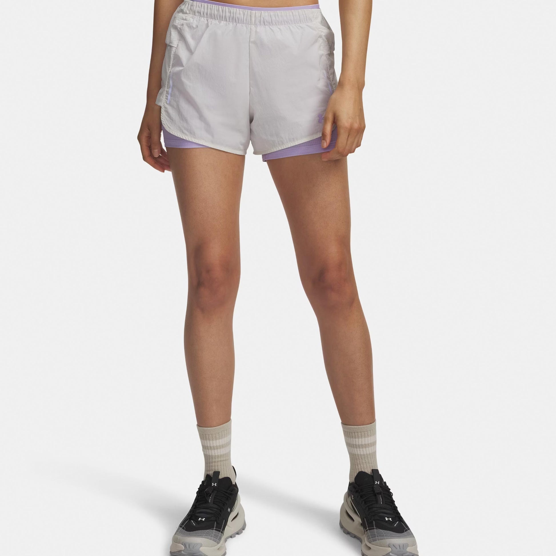 Under Armour Explor Trail Ultra Lined  Laufshorts Damen-weiß, lila
