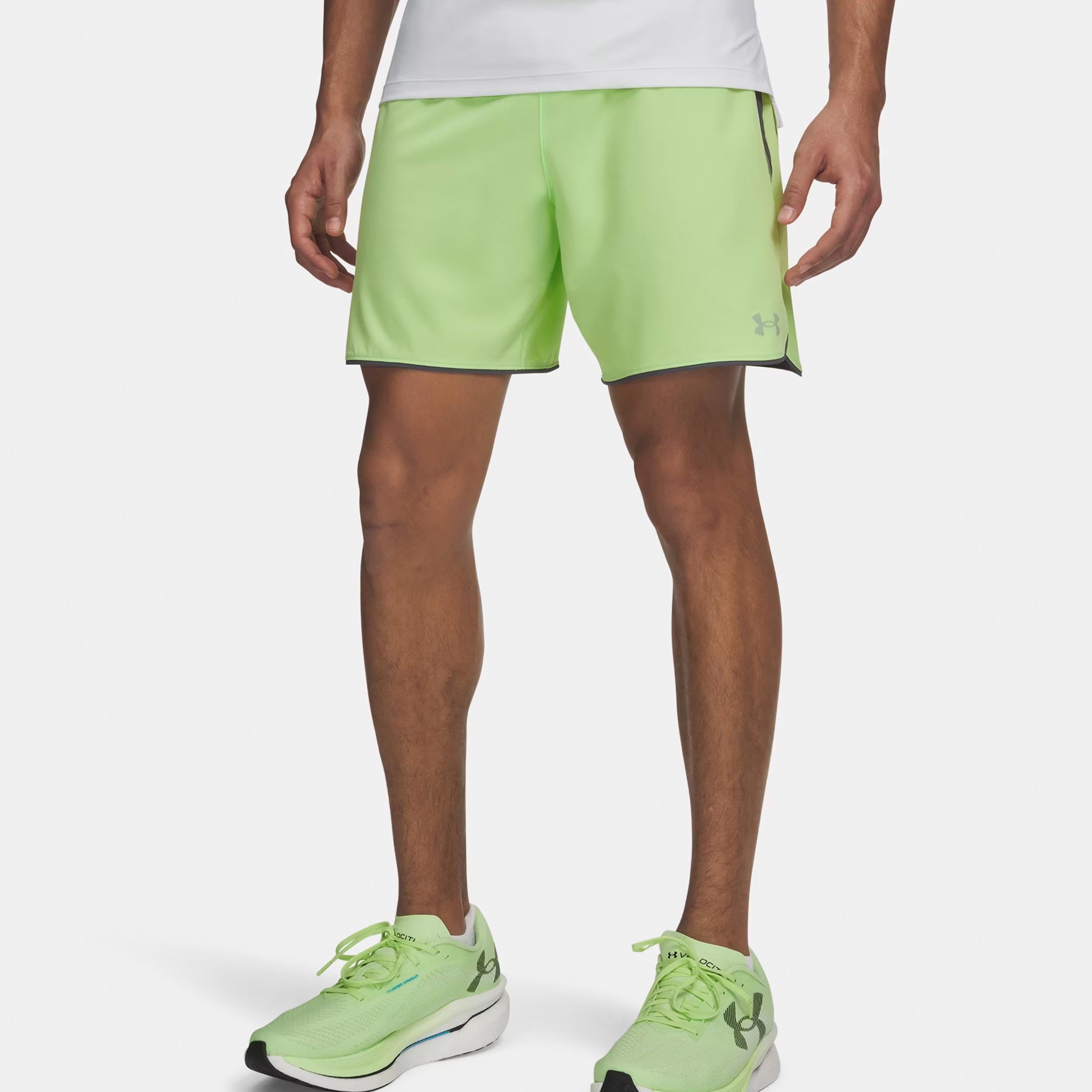 Under Armour Velociti Pro 7in  Running shorts Men-neon green, silver