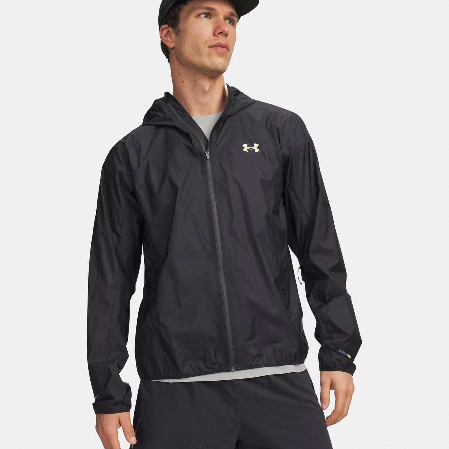 Under Armour Explor Trail Run Rain  Running jacket Men-anthracite, light green