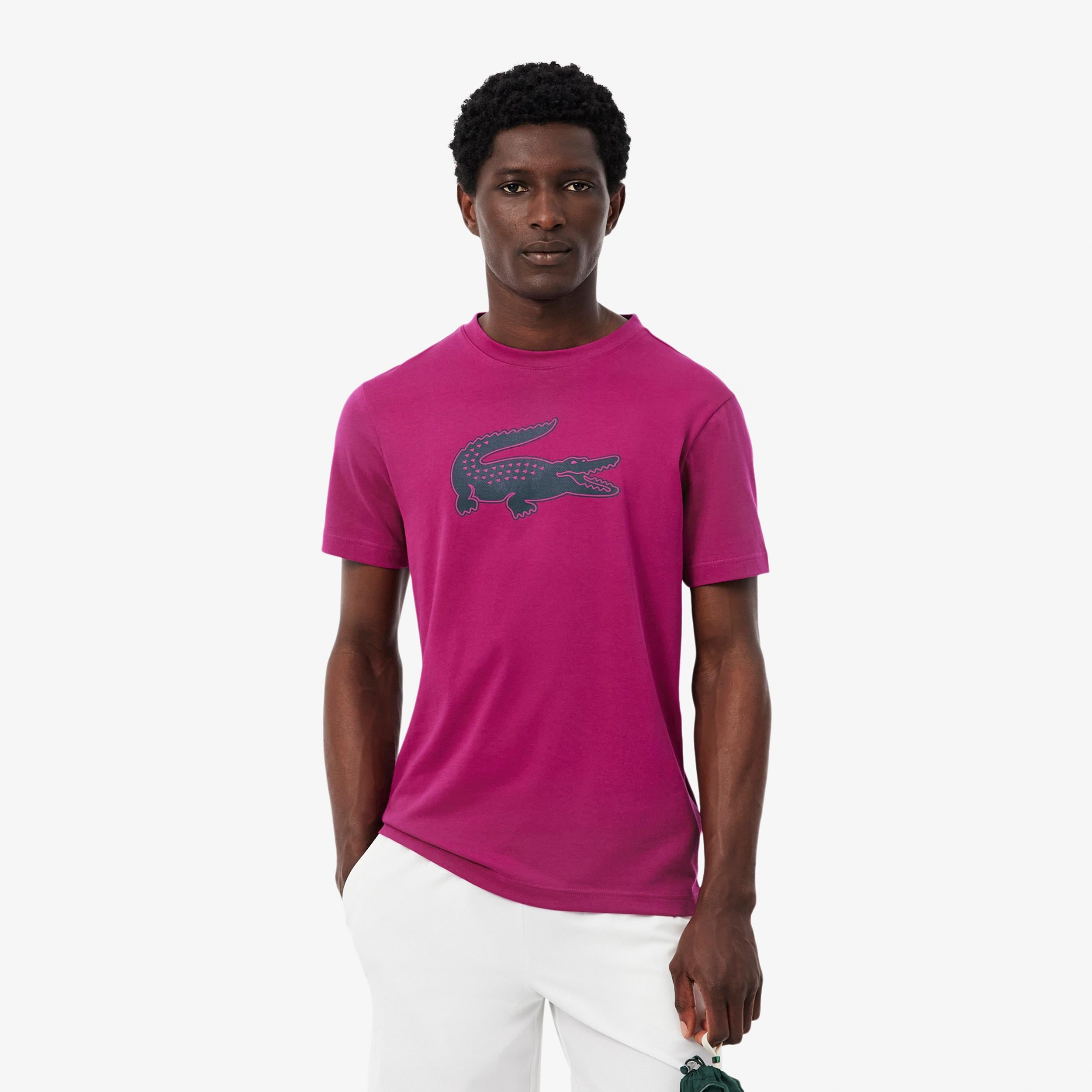 Lacoste T-Shirt Men - berry, dark blue