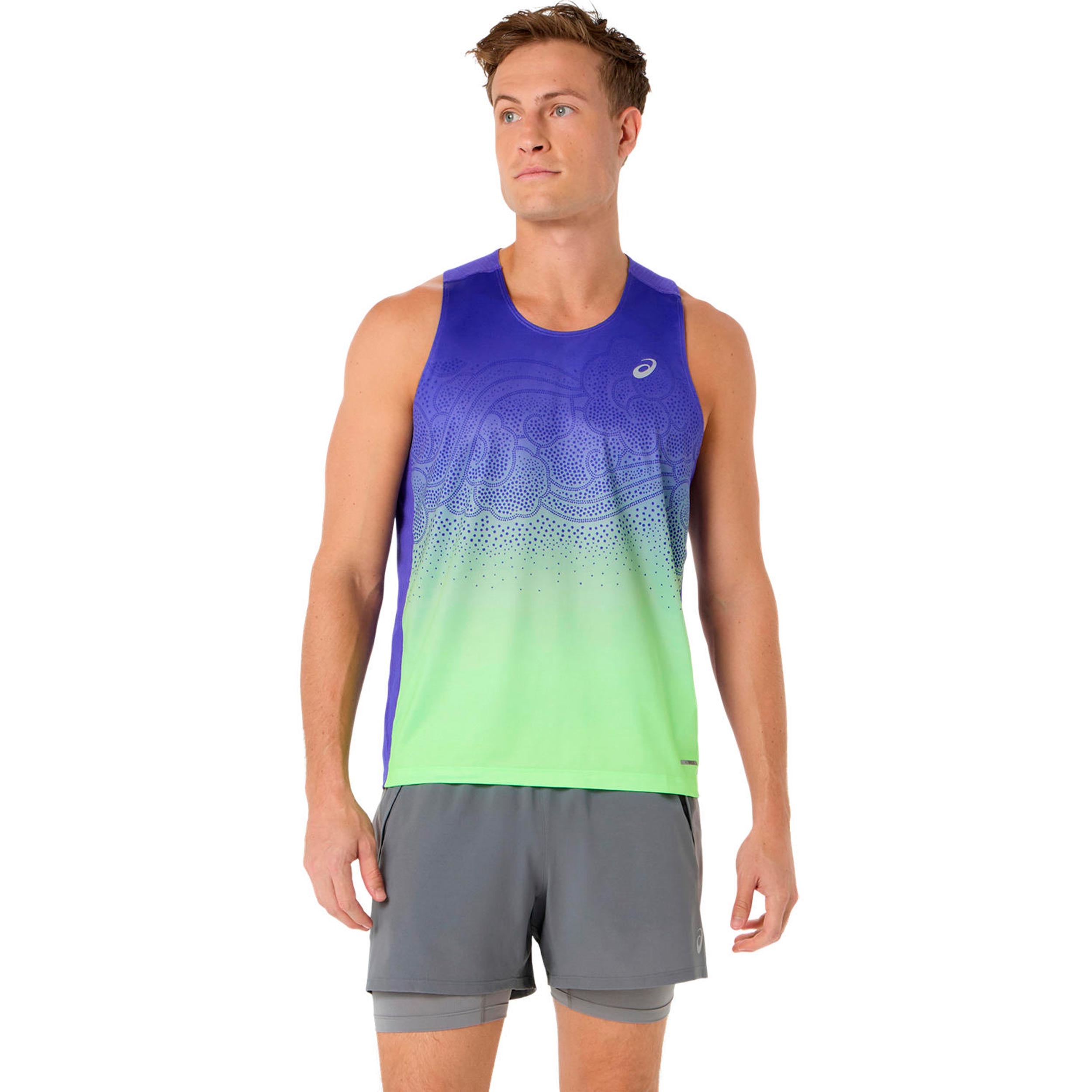 ASICS Road Fade Running shirt Men-blue, green