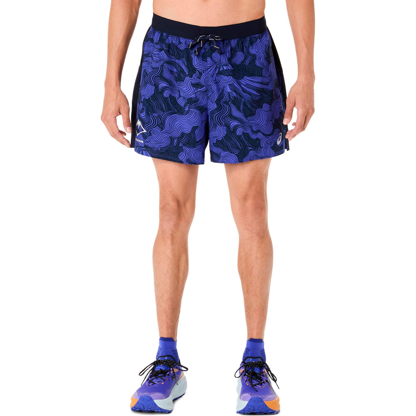 ASICS Fujitrail AOP 5in   Laufshorts Herren - dunkelblau, blau