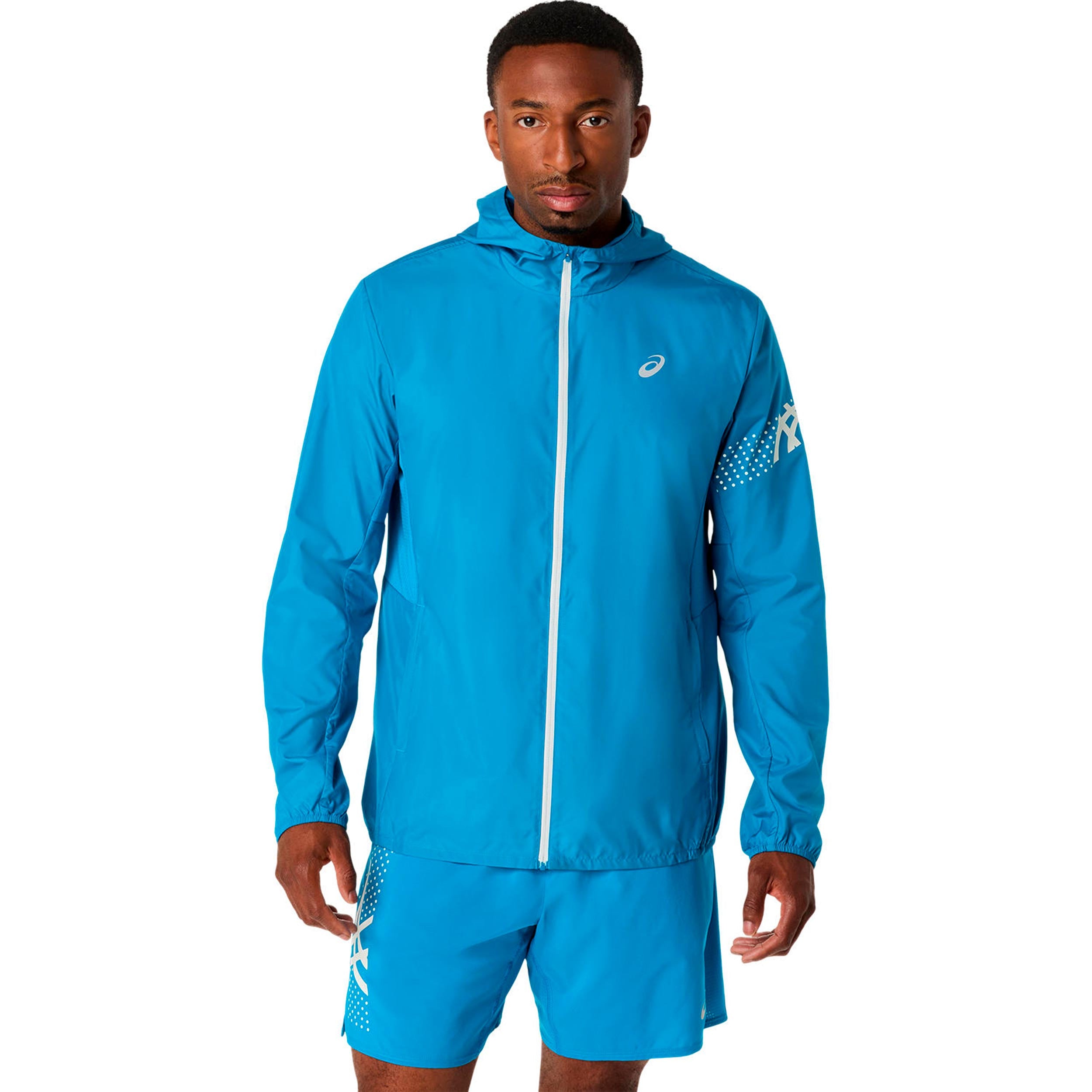 ASICS Icon  Laufjacke Herren - blau, beige