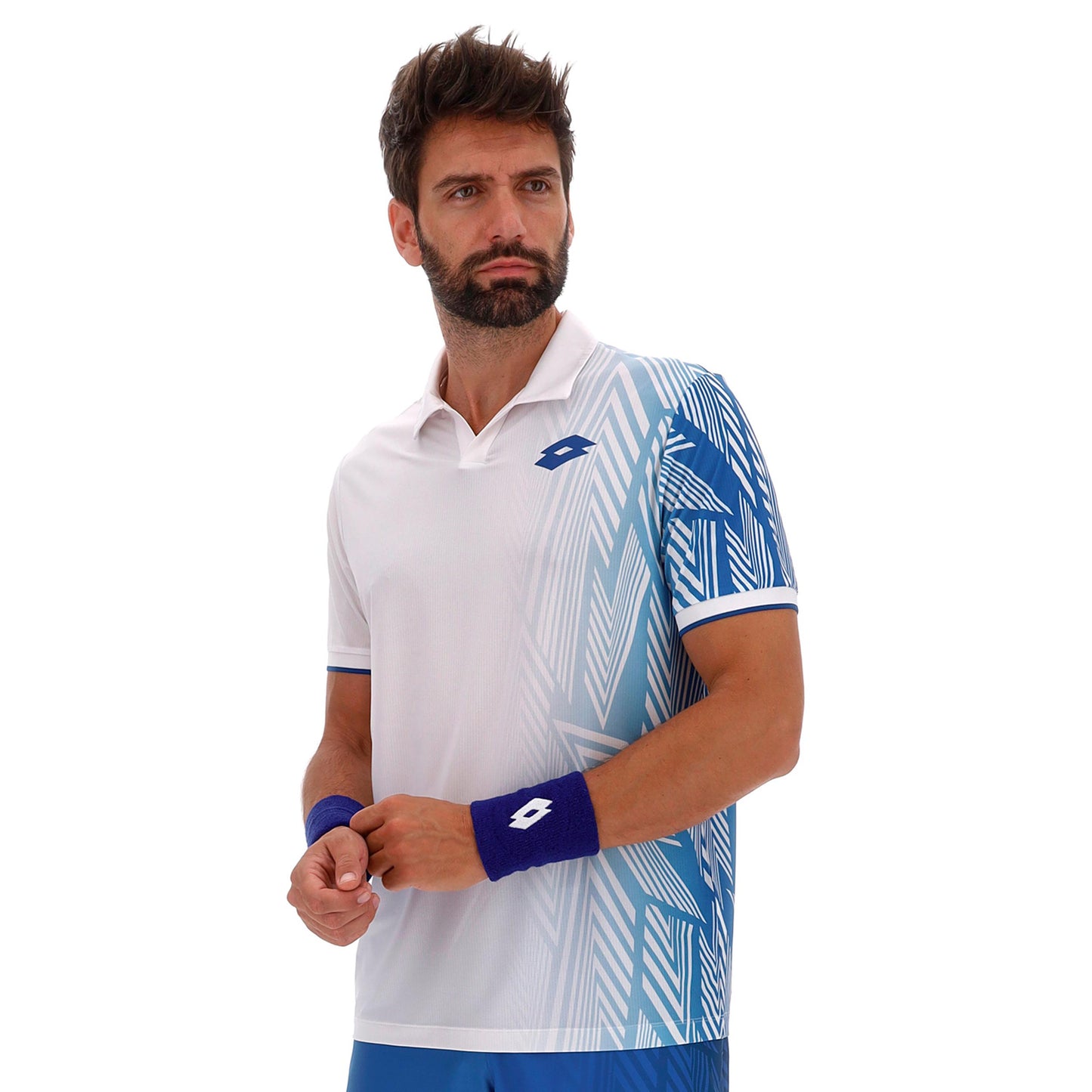 Lotto Tech VI Polo Herren - weiß, hellblau