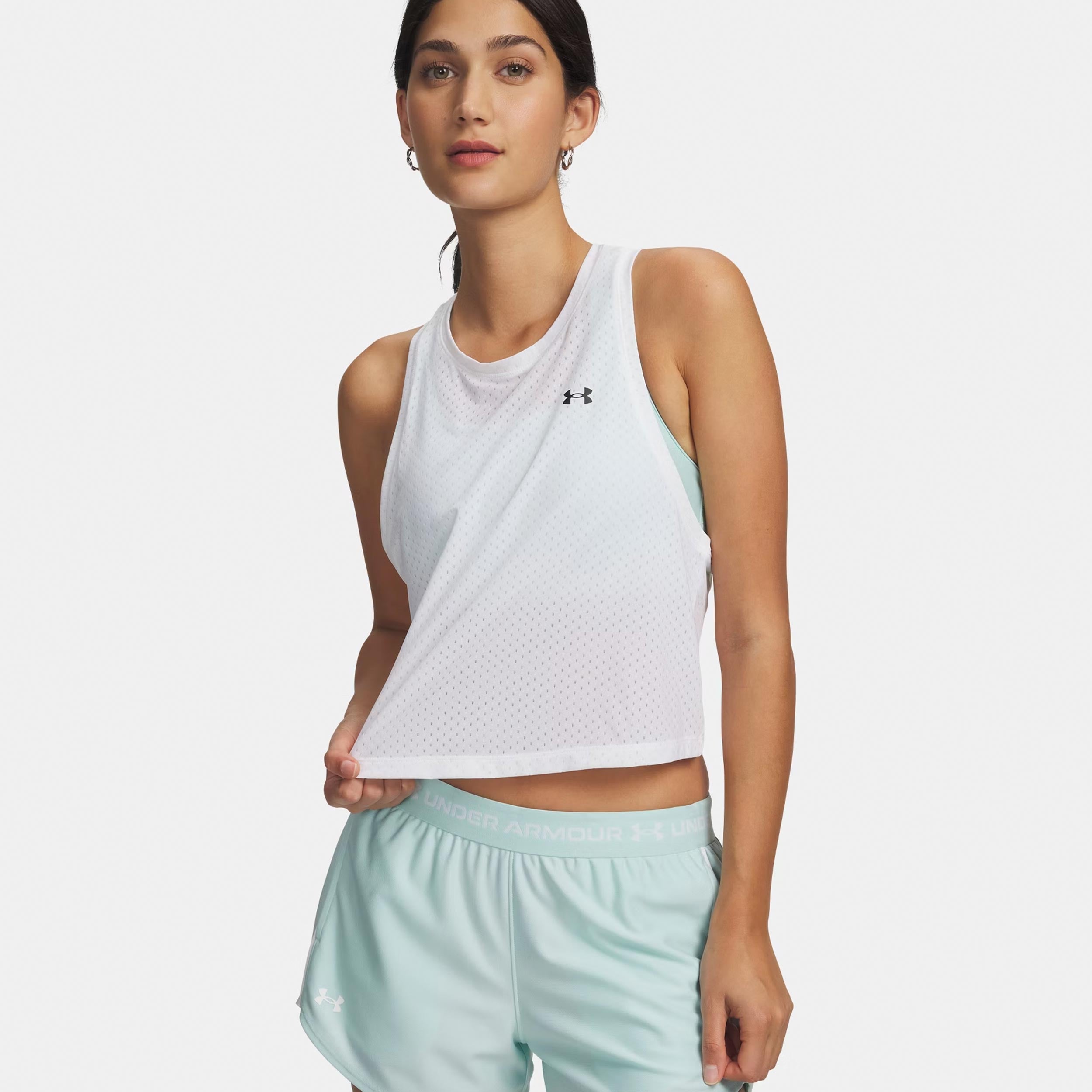 Under Armour Tech Sport Mesh Crop Tank top Women-white, black