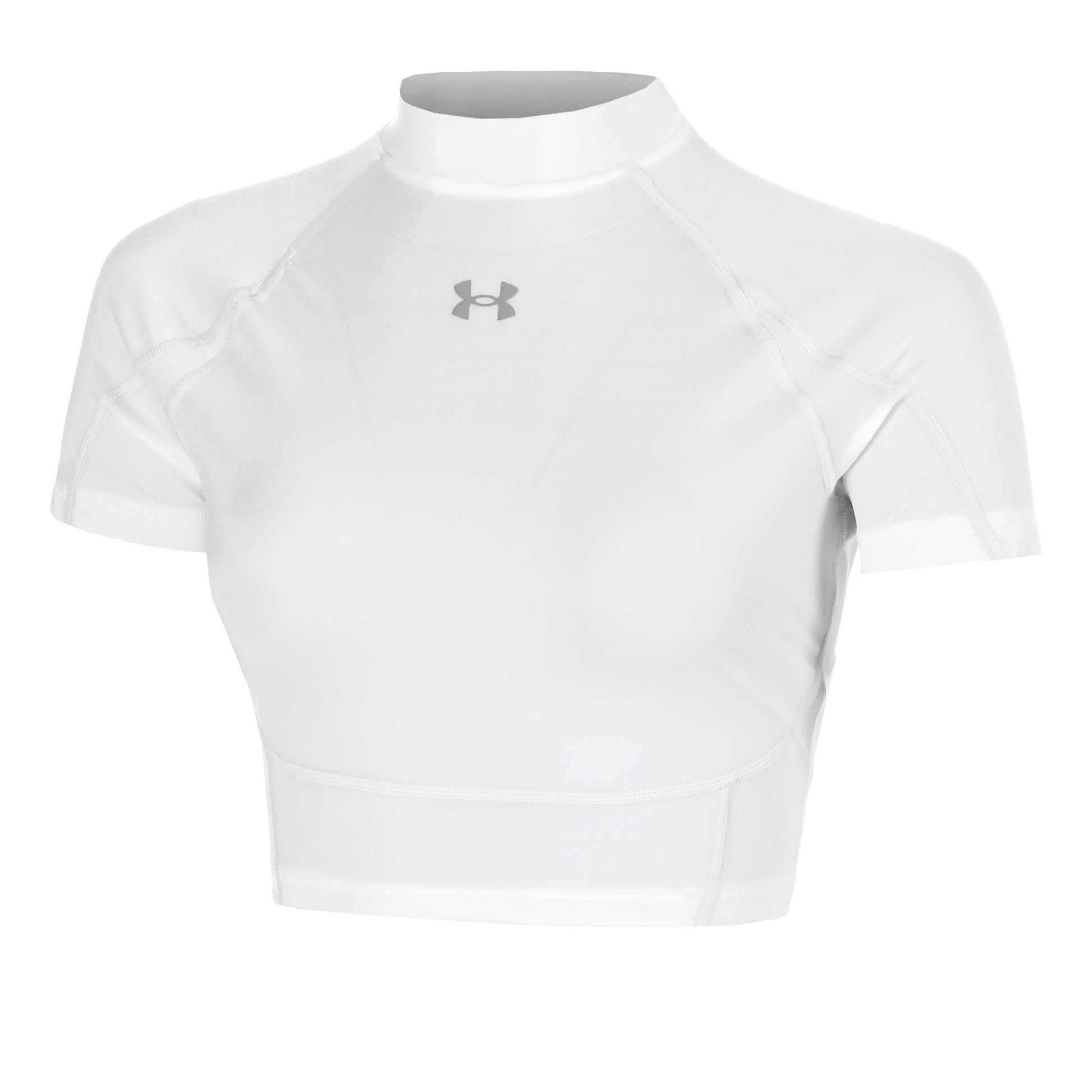 Under Armour HeatGear Elite Crop T-Shirt Damen-weiß