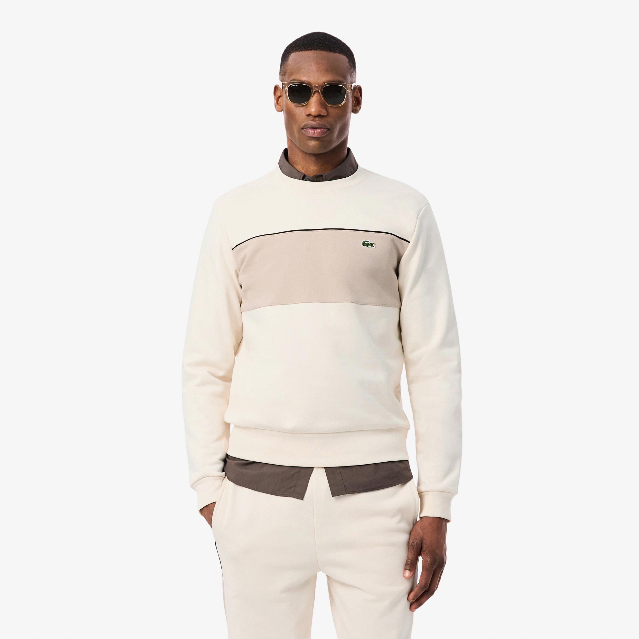 Lacoste Colorblock Sweatshirt Men - cream, beige