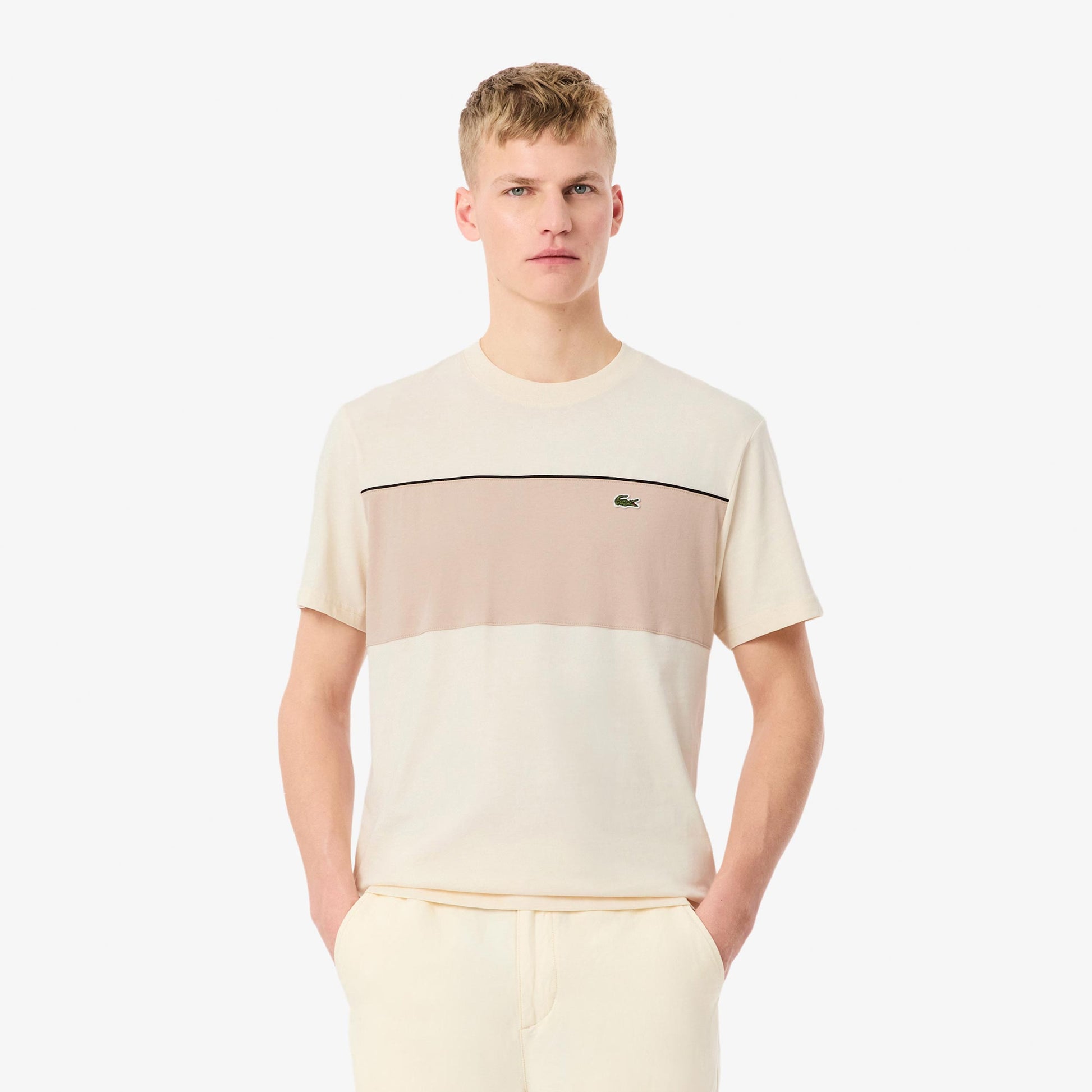 Lacoste Colorblock T-Shirt Men - cream, beige