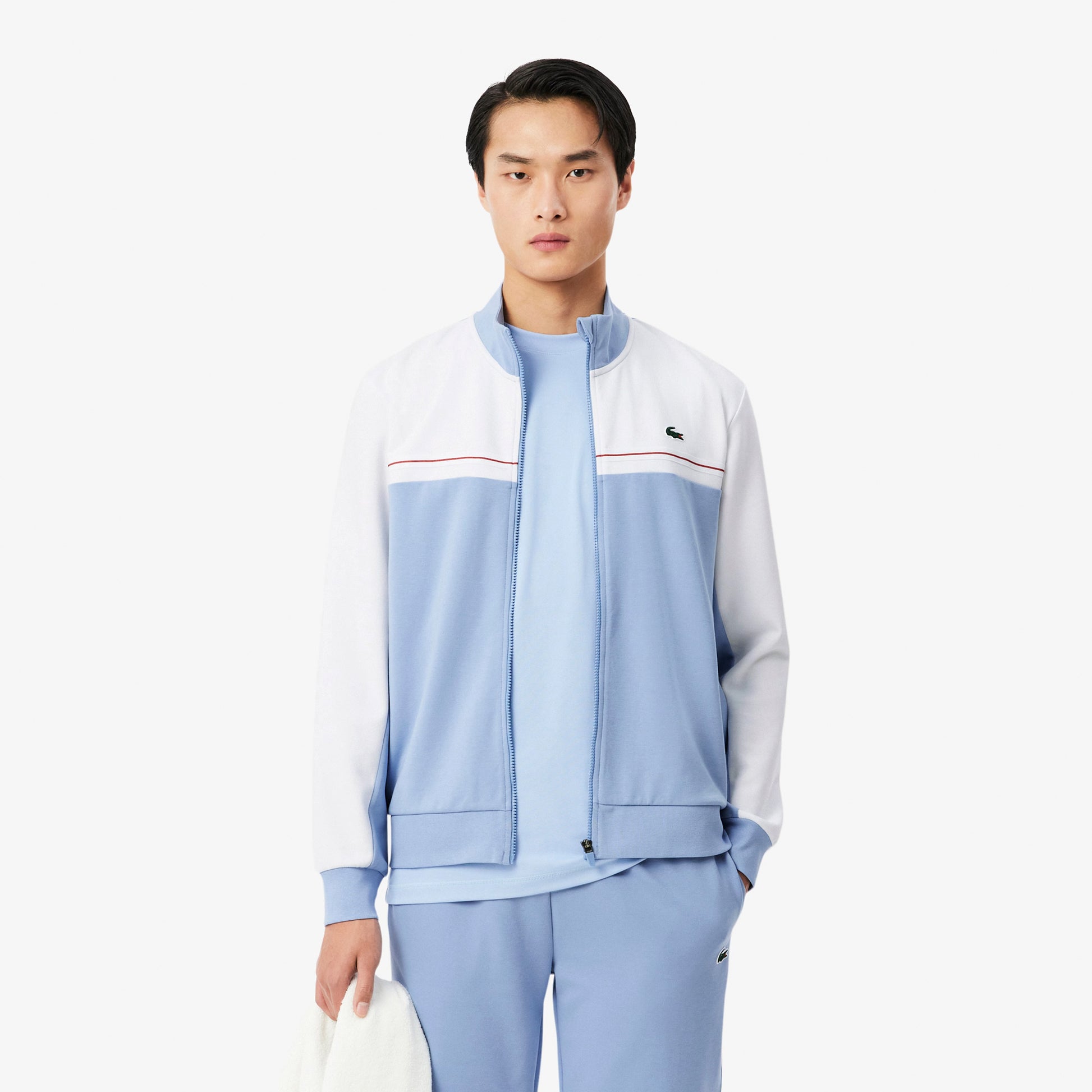 Lacoste Trainingsjacke Herren - blaugrau, weiß