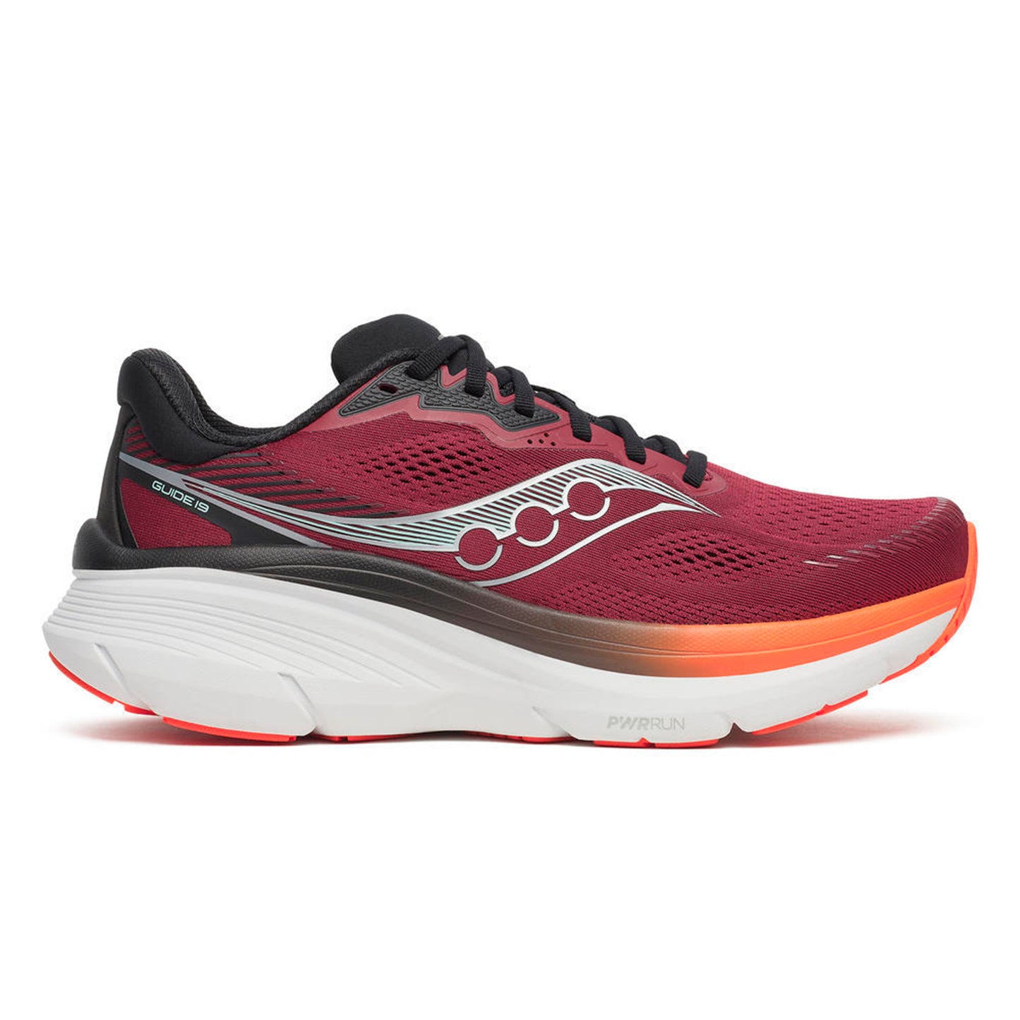 Saucony Guide 19 Stability running shoe Men-wine red, orange