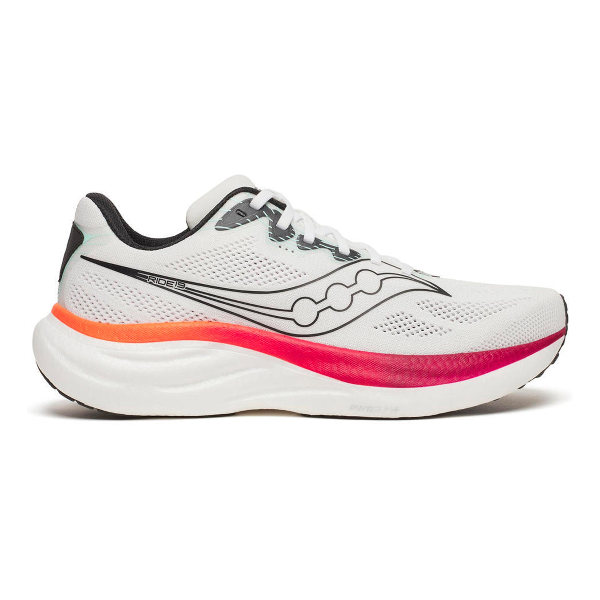 Saucony Ride 19 Neutral running shoe Men-white, coral