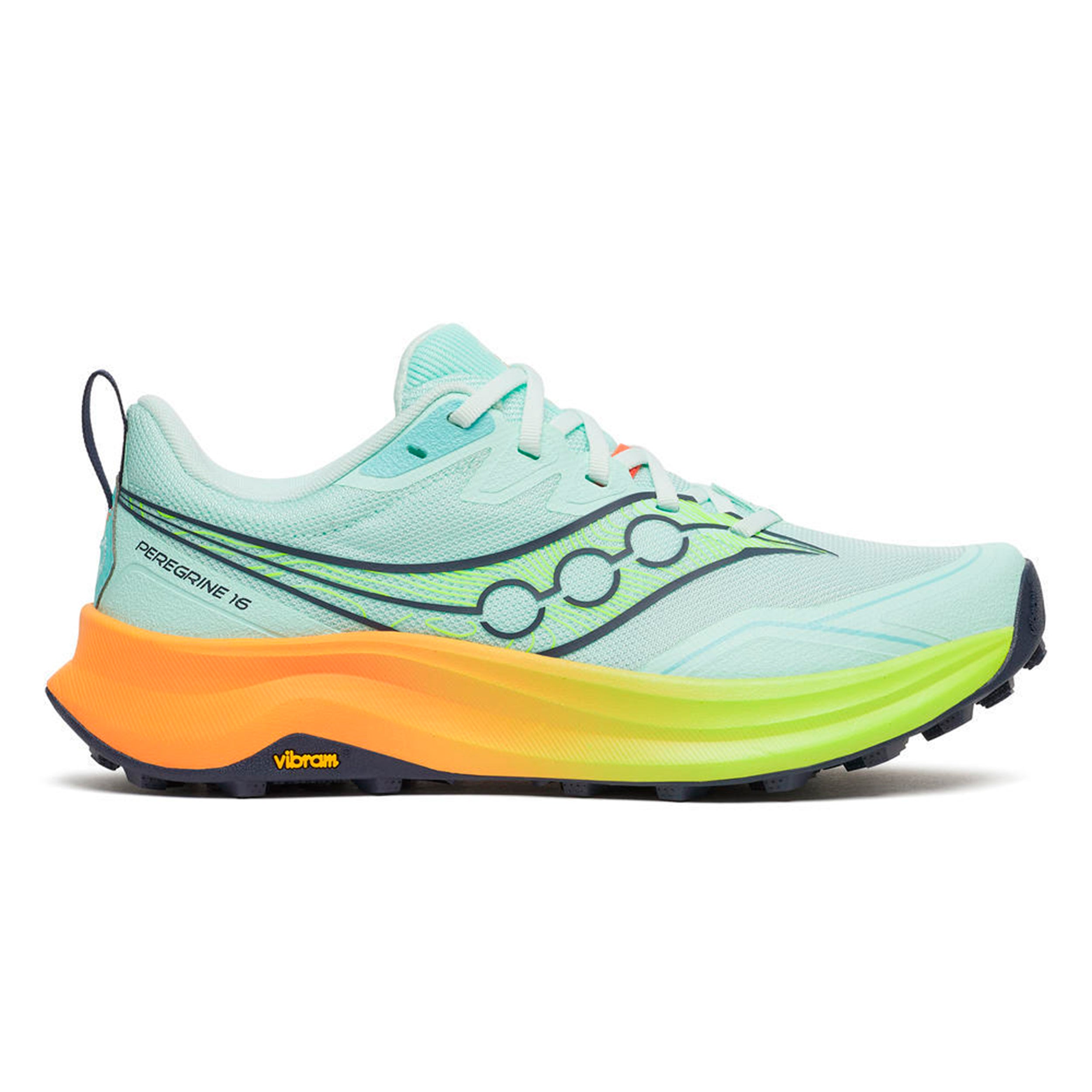 Saucony Peregrine 16 Trail running shoe Women-turquoise, neon yellow