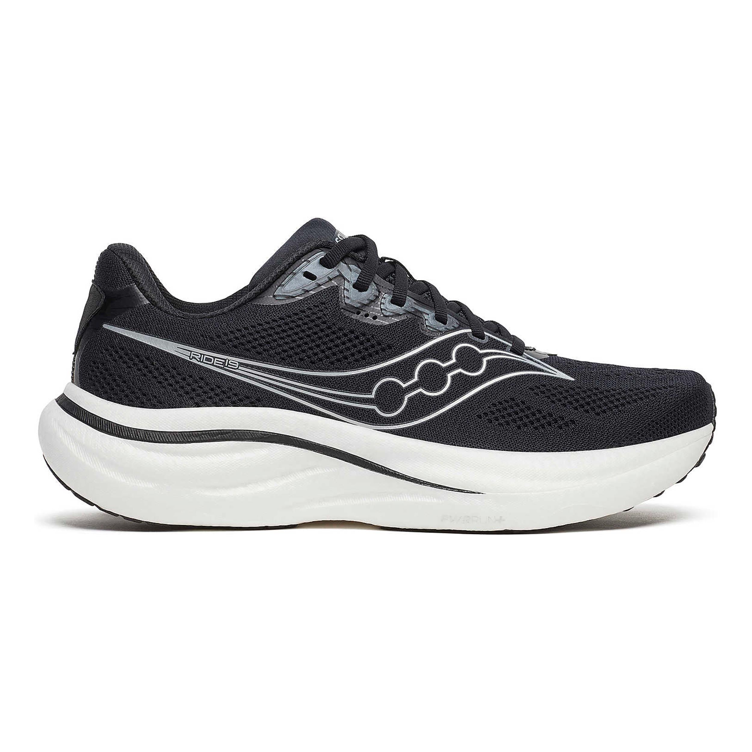 Saucony Ride 19 wide Neutralschuh Herren-schwarz, silber