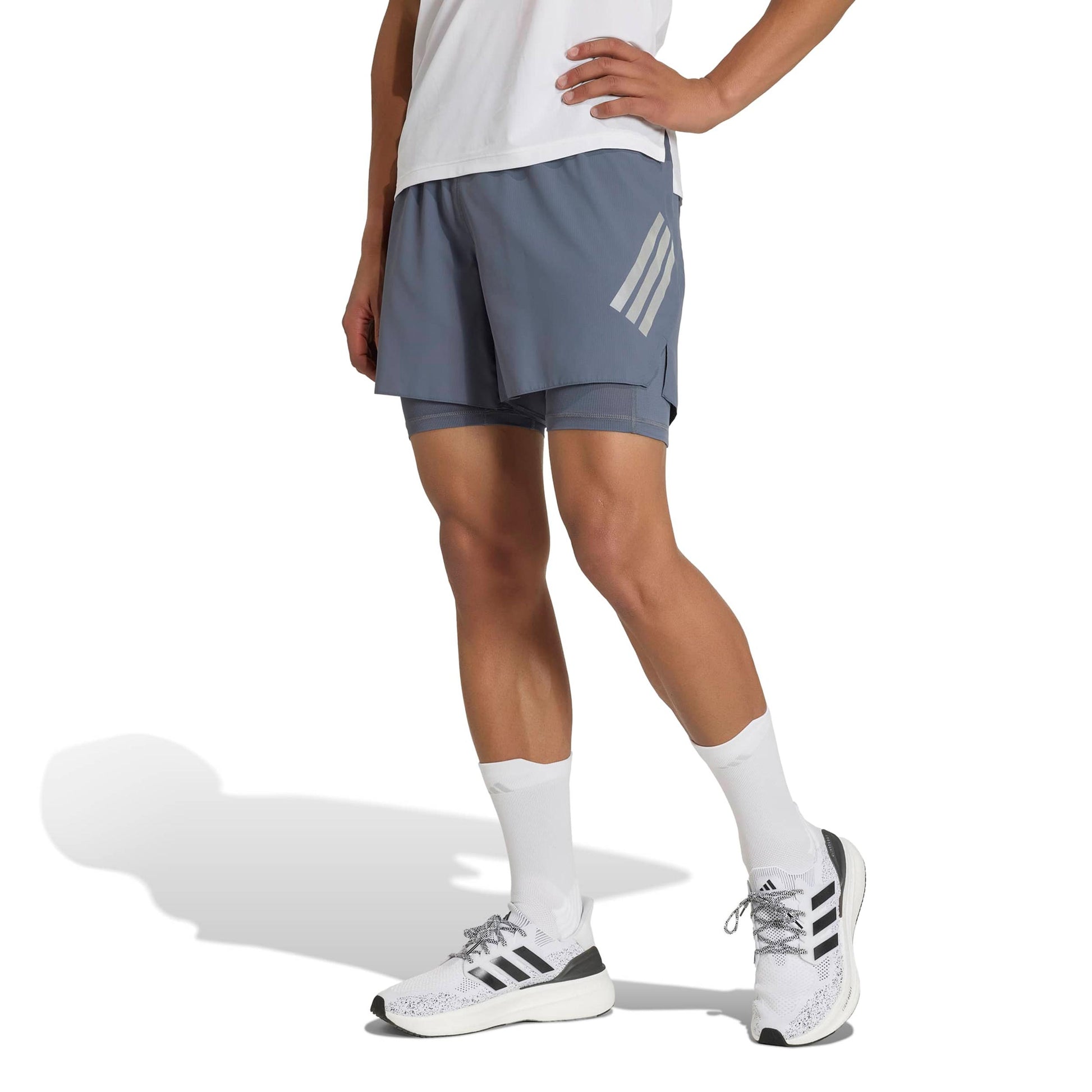 adidas adi365 2in1 Running shorts Men - blue grey