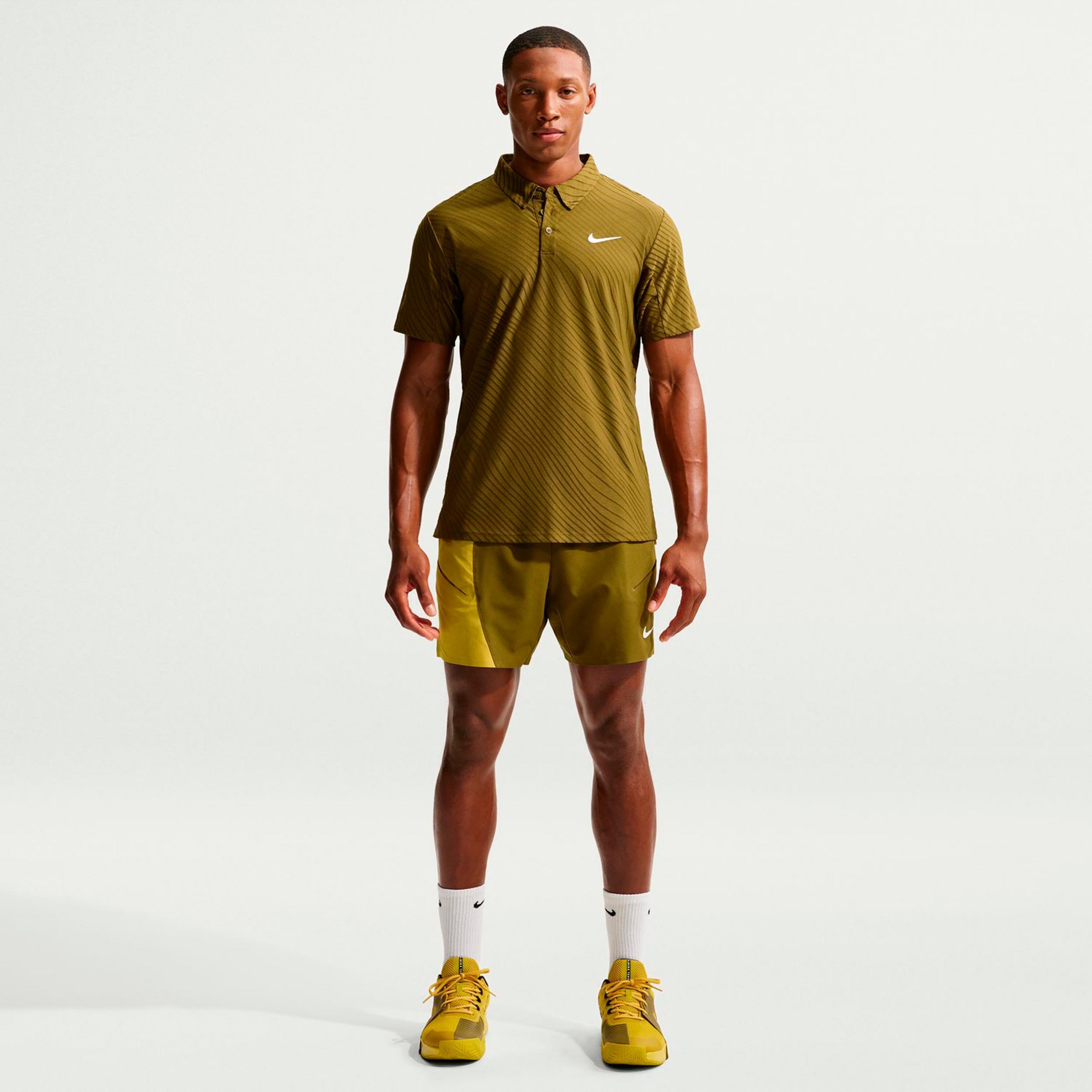 Jannik Sinner Court Dri-Fit Advantage Slam Polo Men-olive, white