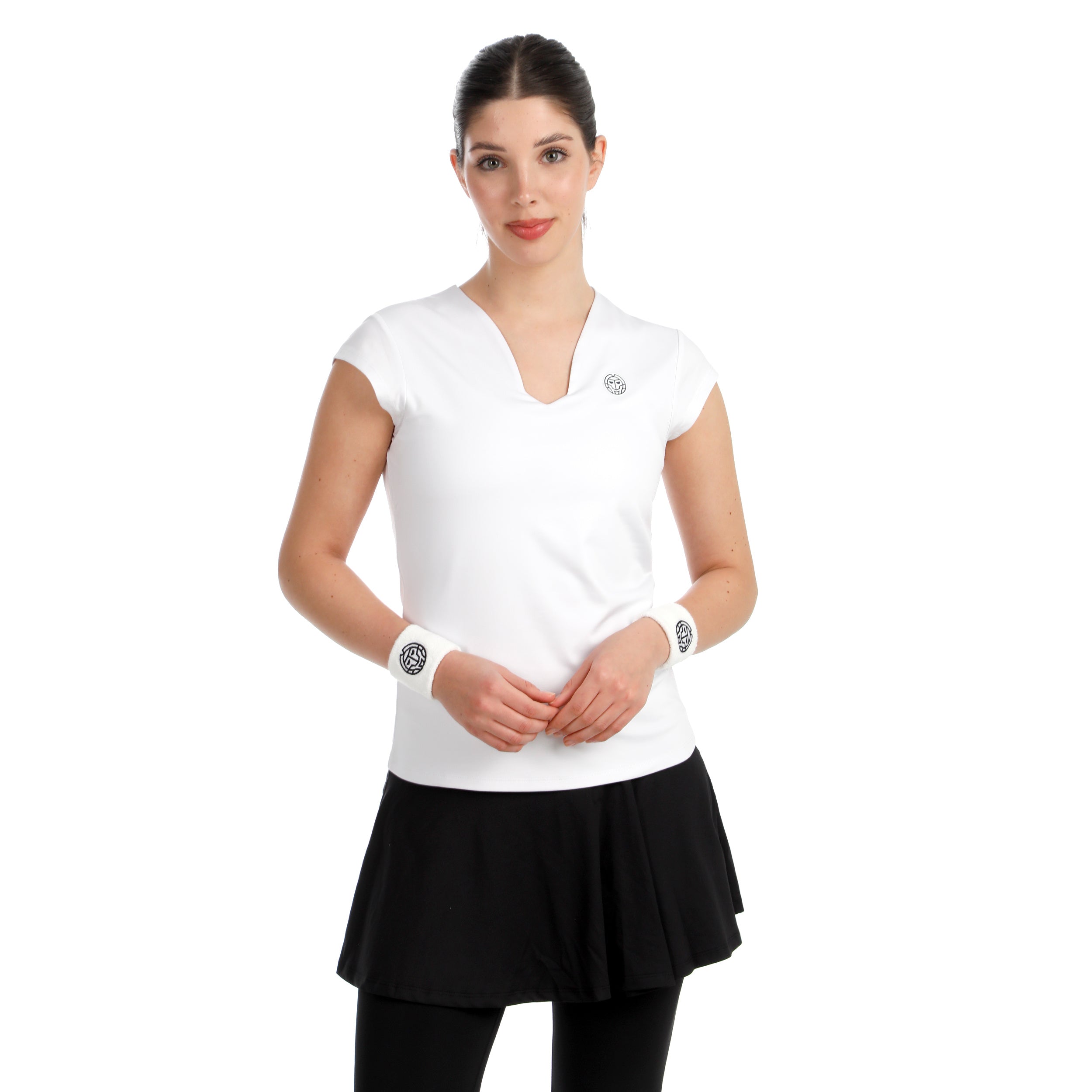BIDI BADU Crew 2.0 V-Neck T-Shirt Women-white