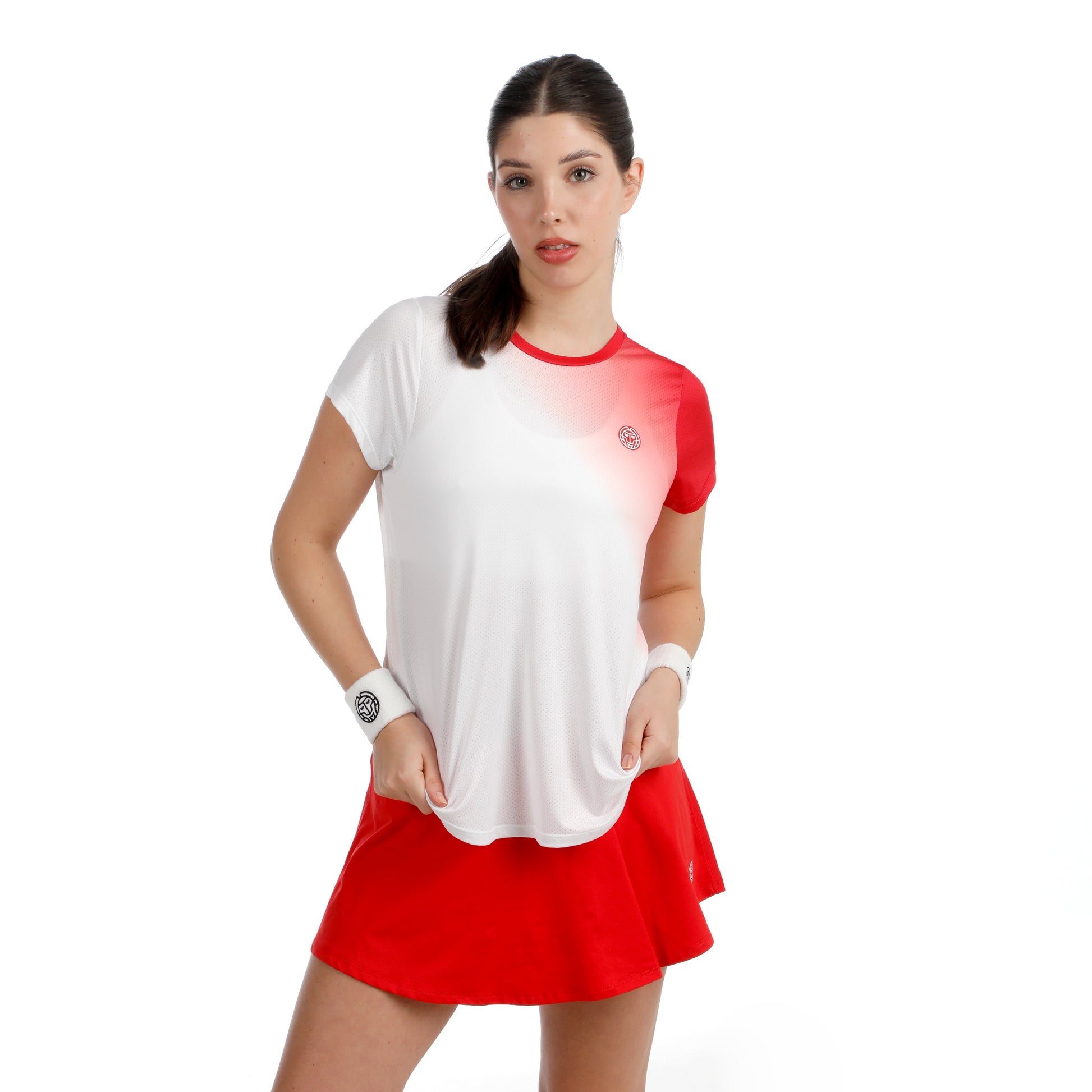 BIDI BADU Crew Fade 2.0 T-Shirt Women-red, white