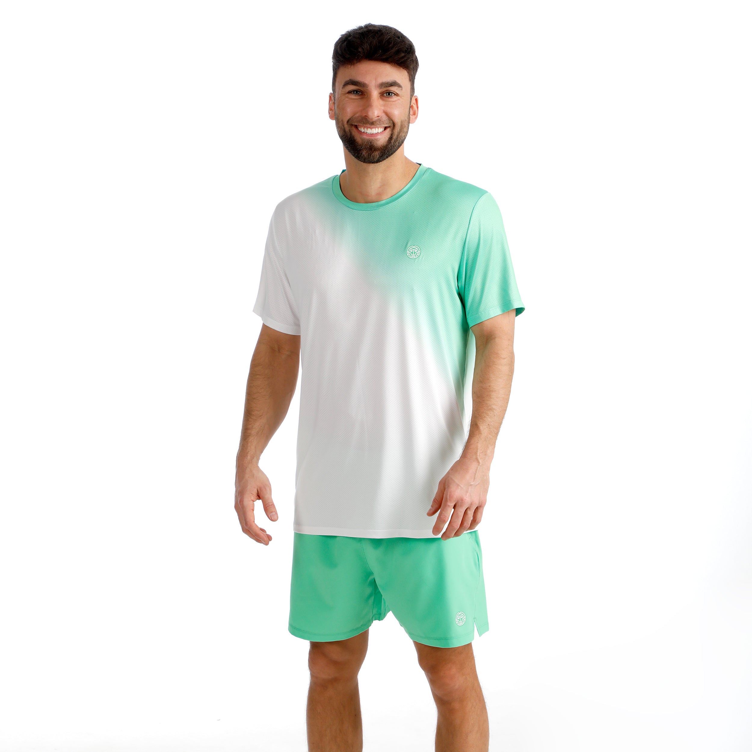 BIDI BADU Crew 2.0 T-Shirt Herren-grün, weiß