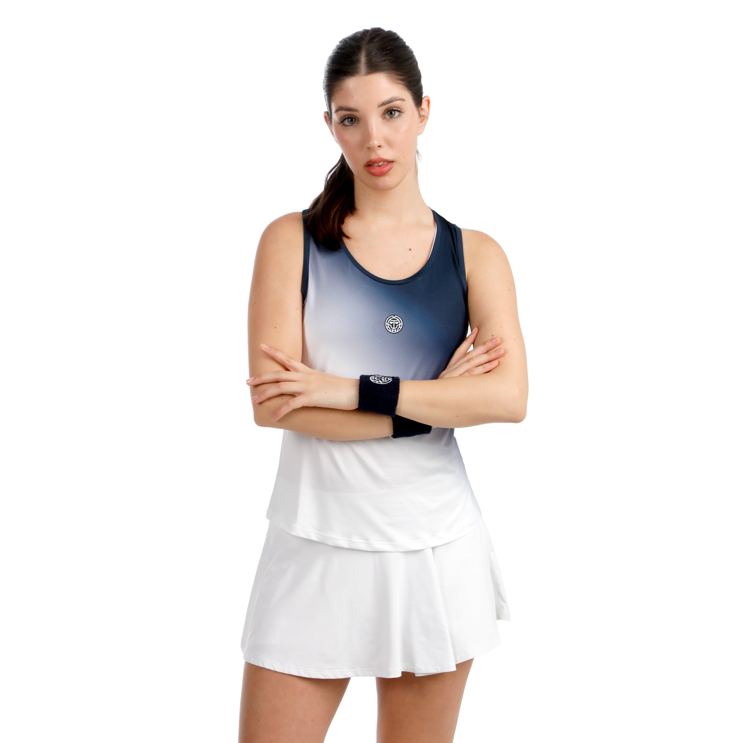 BIDI BADU Crew Racerback Tank Top Women-dark blue, white
