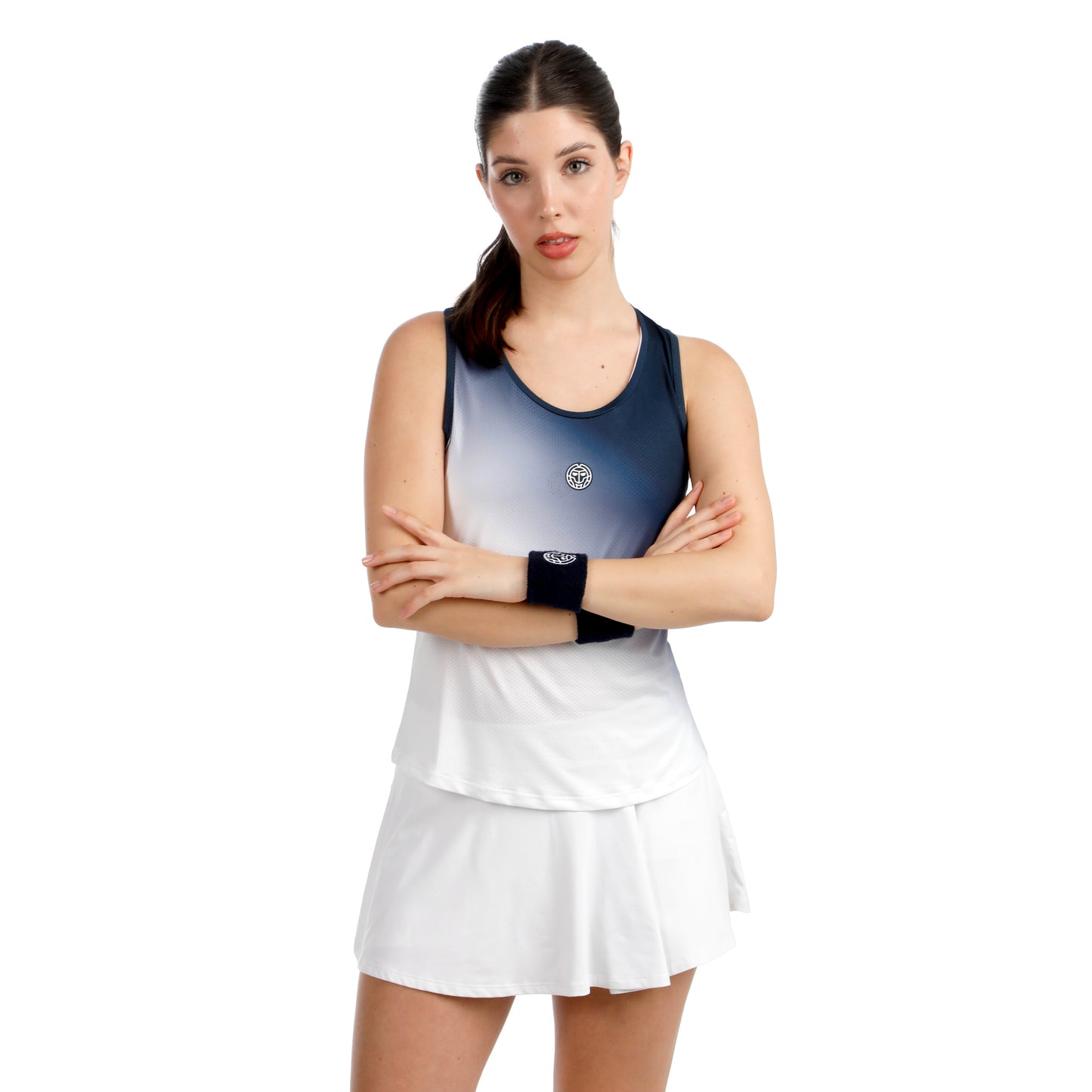 BIDI BADU Crew Racerback Tank Top Women-dark blue, white