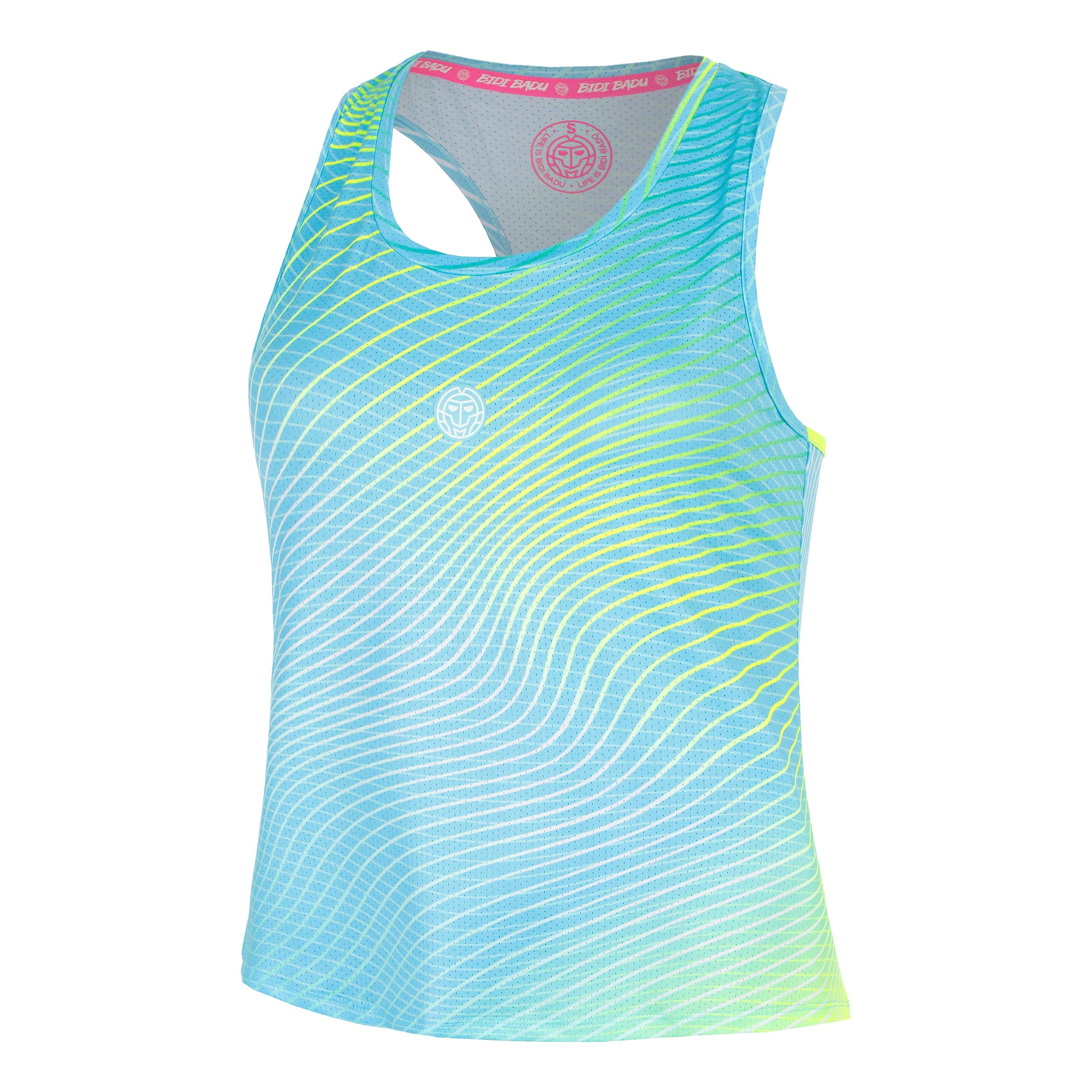 BIDI BADU Out of Control Racerback Tank Top Women-light blue, neon yellow