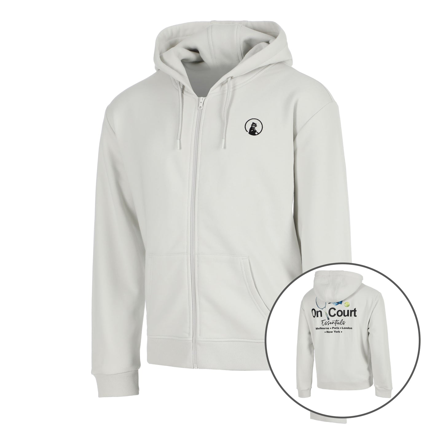 Quiet Please Crush On Court Essentials Sweatjacke Herren-hellgrau, schwarz