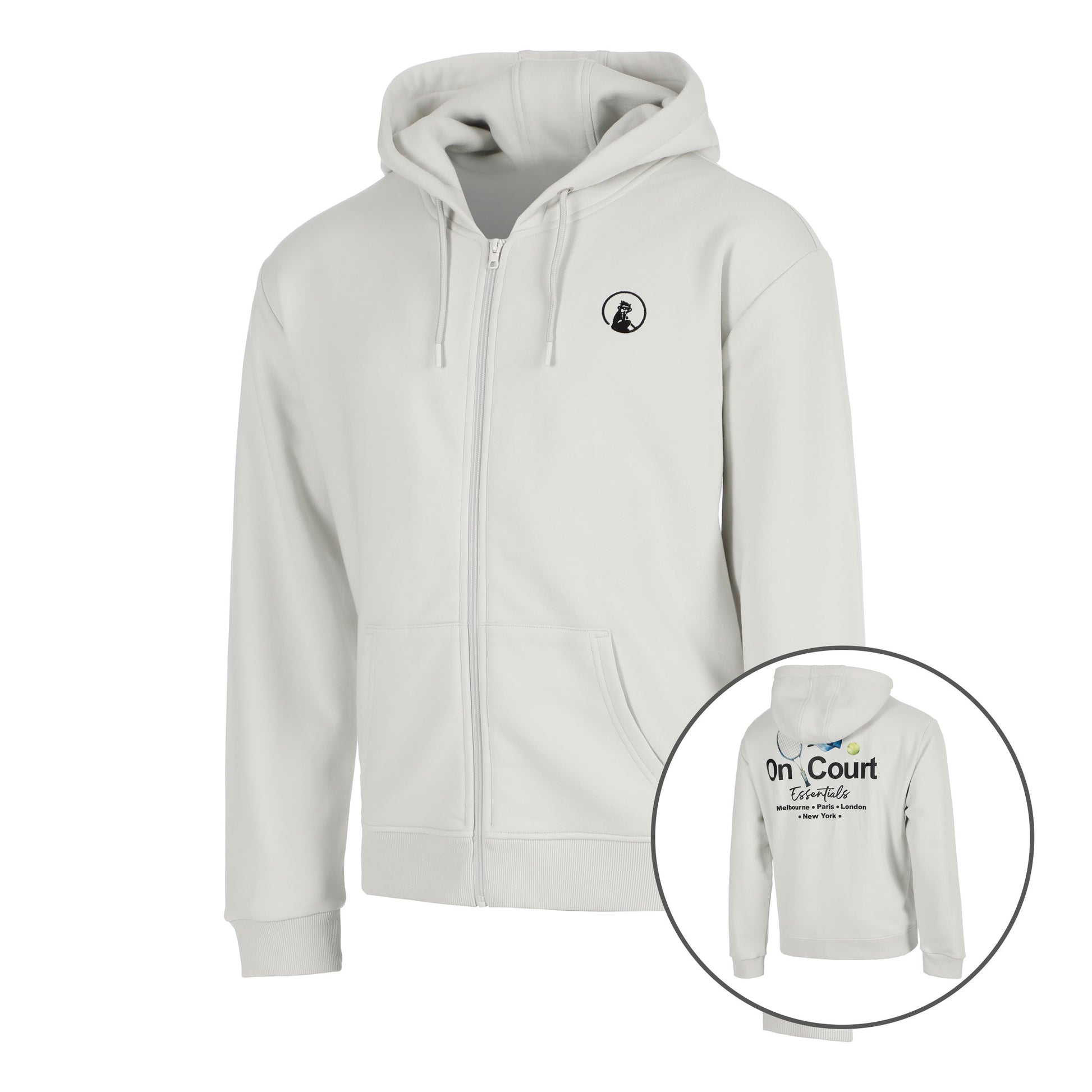Quiet Please Crush On Court Essentials Sweatjacke Herren-hellgrau, schwarz