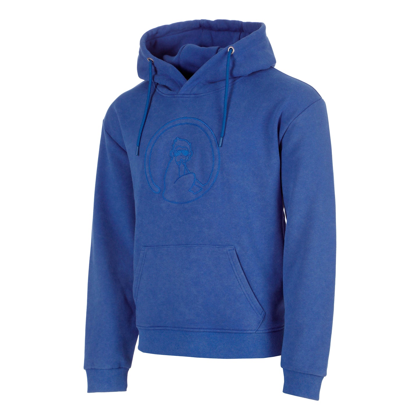 Quiet Please Crush Washed Out Loose Fit Hoody Men-blue