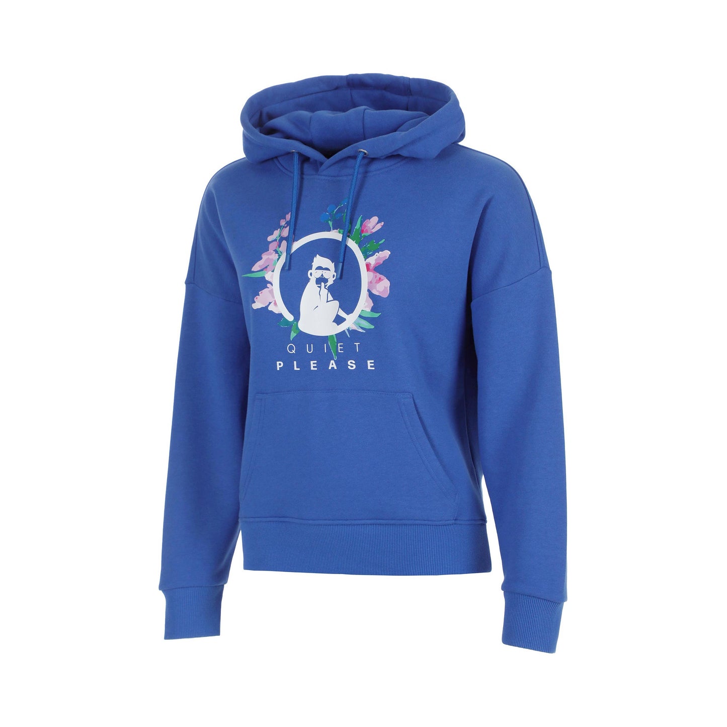 Quiet Please Crush Flower Logo Hoody Mädchen-blau, weiß