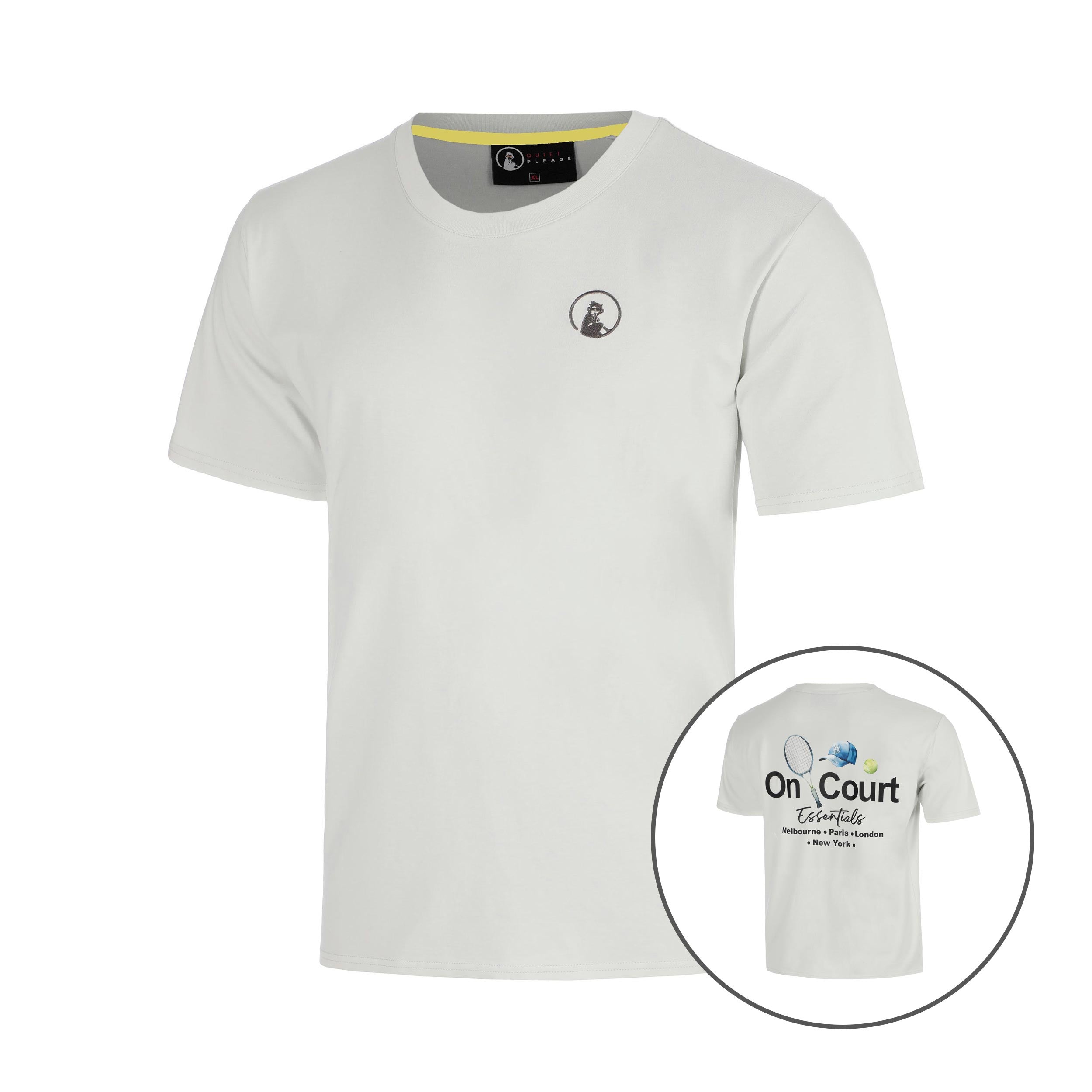 Quiet Please Crush On Court Essentials T-Shirt Jungen-hellgrau, schwarz