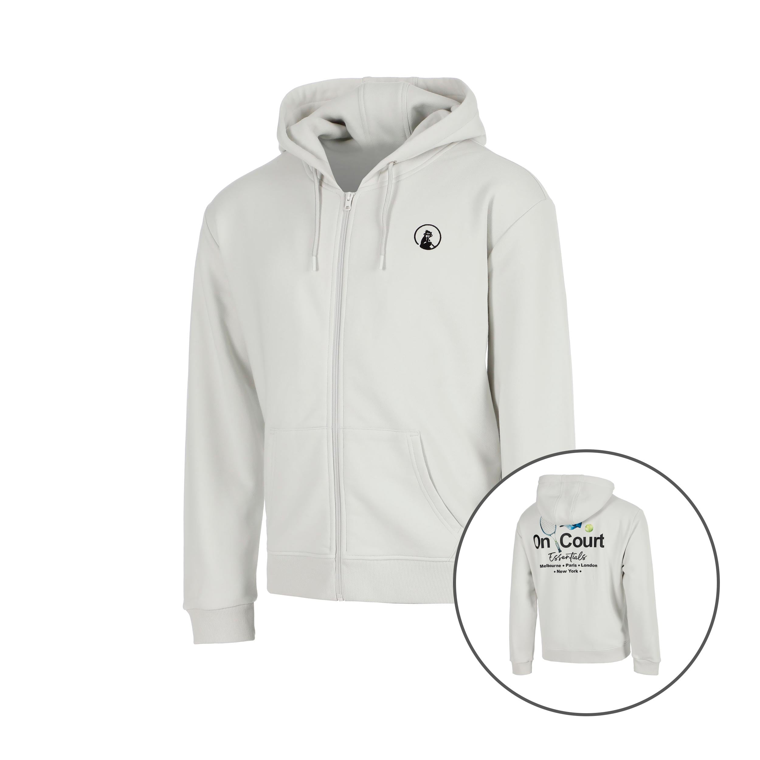 Quiet Please Crush On Court Essentials Sweatjacke Jungen-hellgrau, schwarz