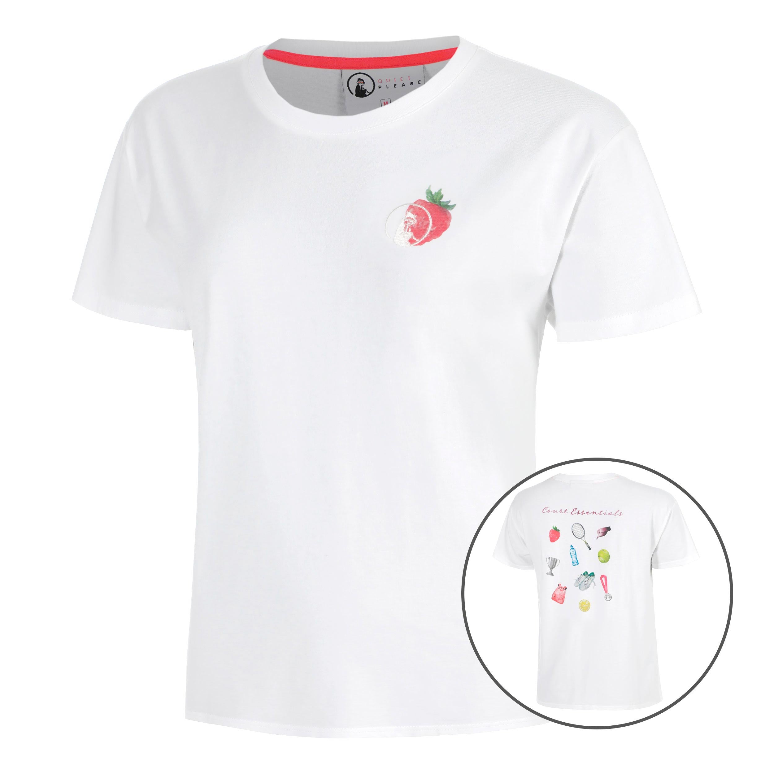 Quiet Please Crush Court Essentials T-Shirt Women-white, white
