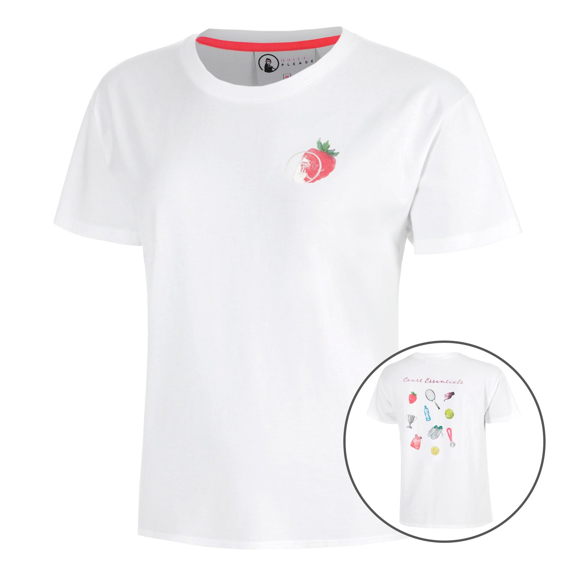 Quiet Please Crush Court Essentials T-Shirt Women-white, white