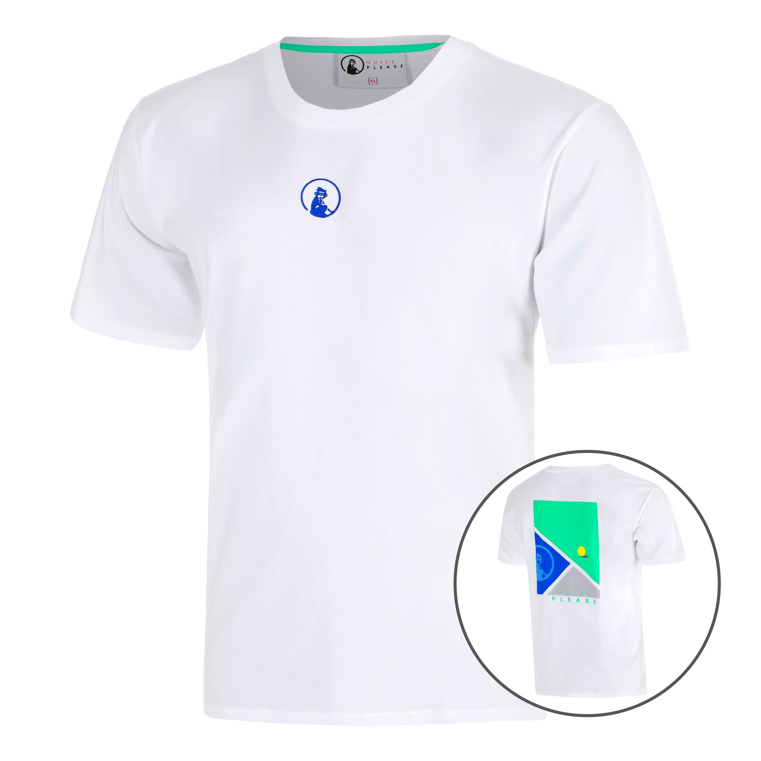 Quiet Please Crush T-Line T-Shirt Herren-weiß, blau