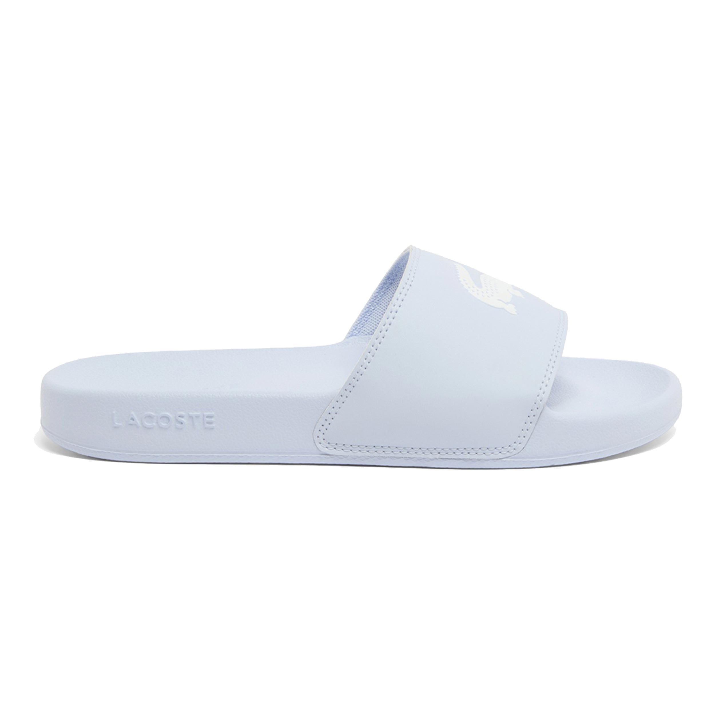 Lacoste Serve Slide  Badelatschen Damen - hellblau, weiß