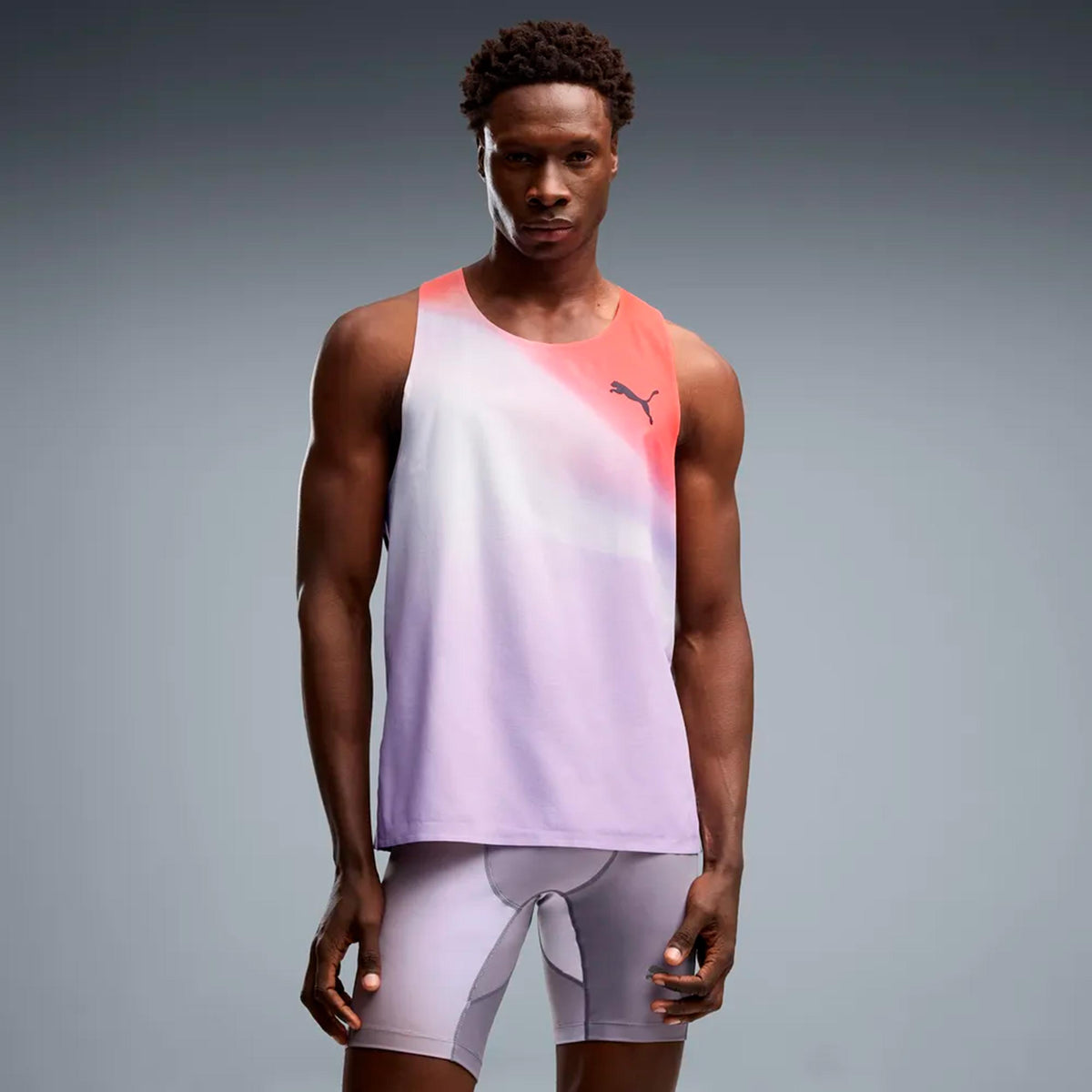 Puma Lightspeed Ultraweave Graphic  Running shirt Men - lightgrey, orange