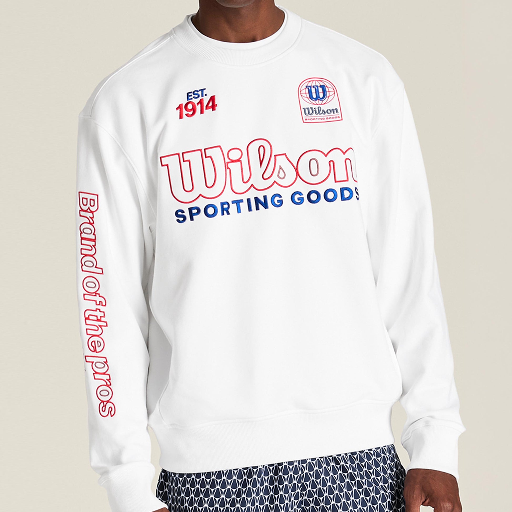Wilson Playstate French Terry Sweatshirt Men - white, red